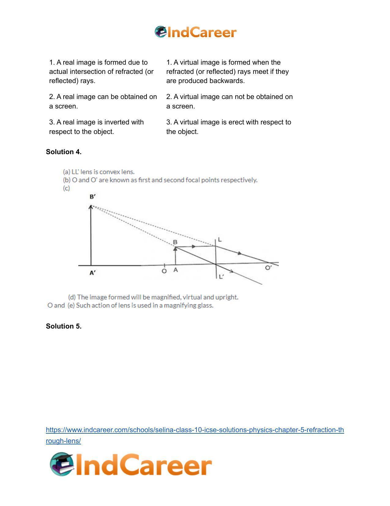 Selina Class 10 ICSE Solutions Physics : Chapter 5- Refraction through Lens - Page 16