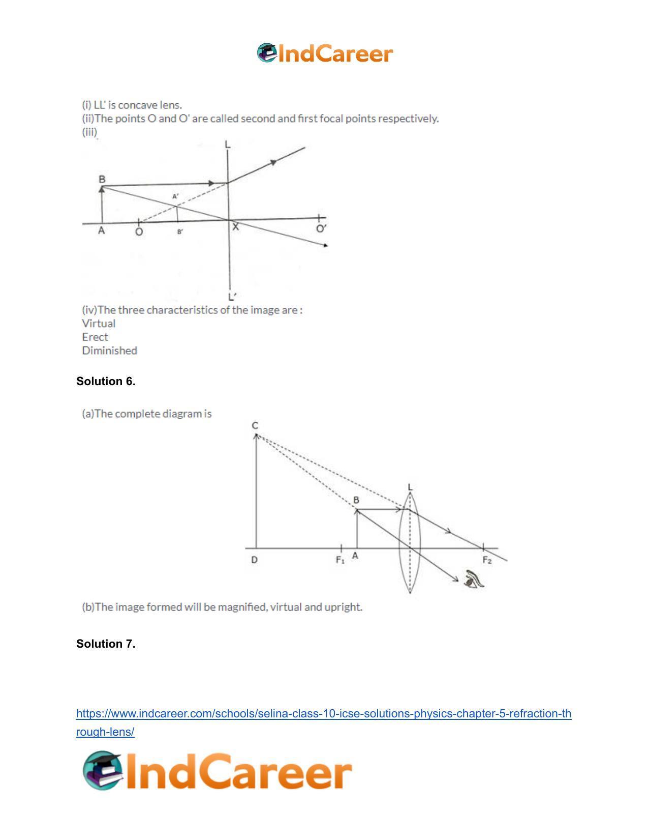 Selina Class 10 ICSE Solutions Physics : Chapter 5- Refraction through Lens - Page 17