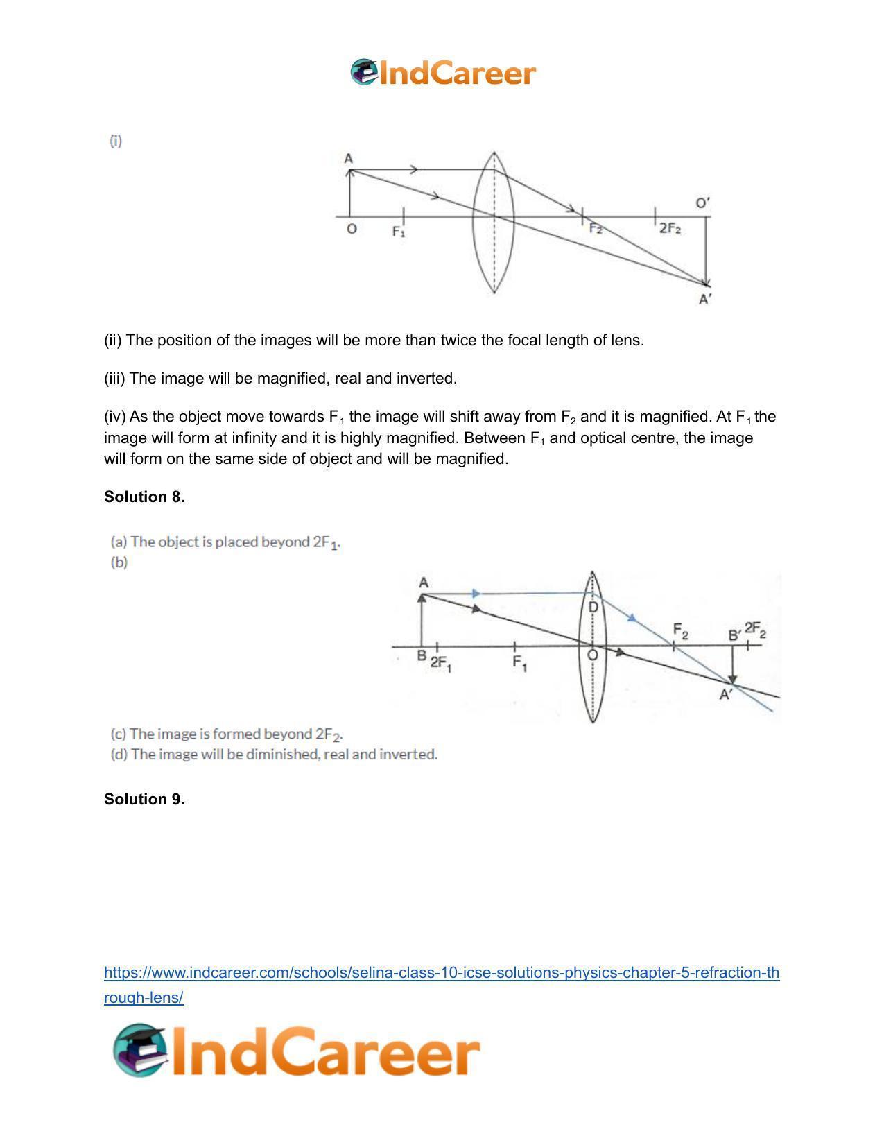 Selina Class 10 ICSE Solutions Physics : Chapter 5- Refraction through Lens - Page 18