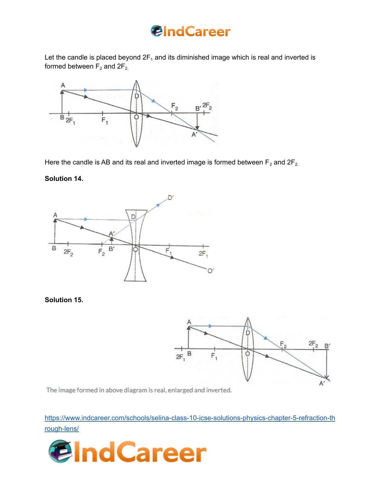 Selina Class 10 ICSE Solutions Physics : Chapter 5- Refraction through Lens - Page 20