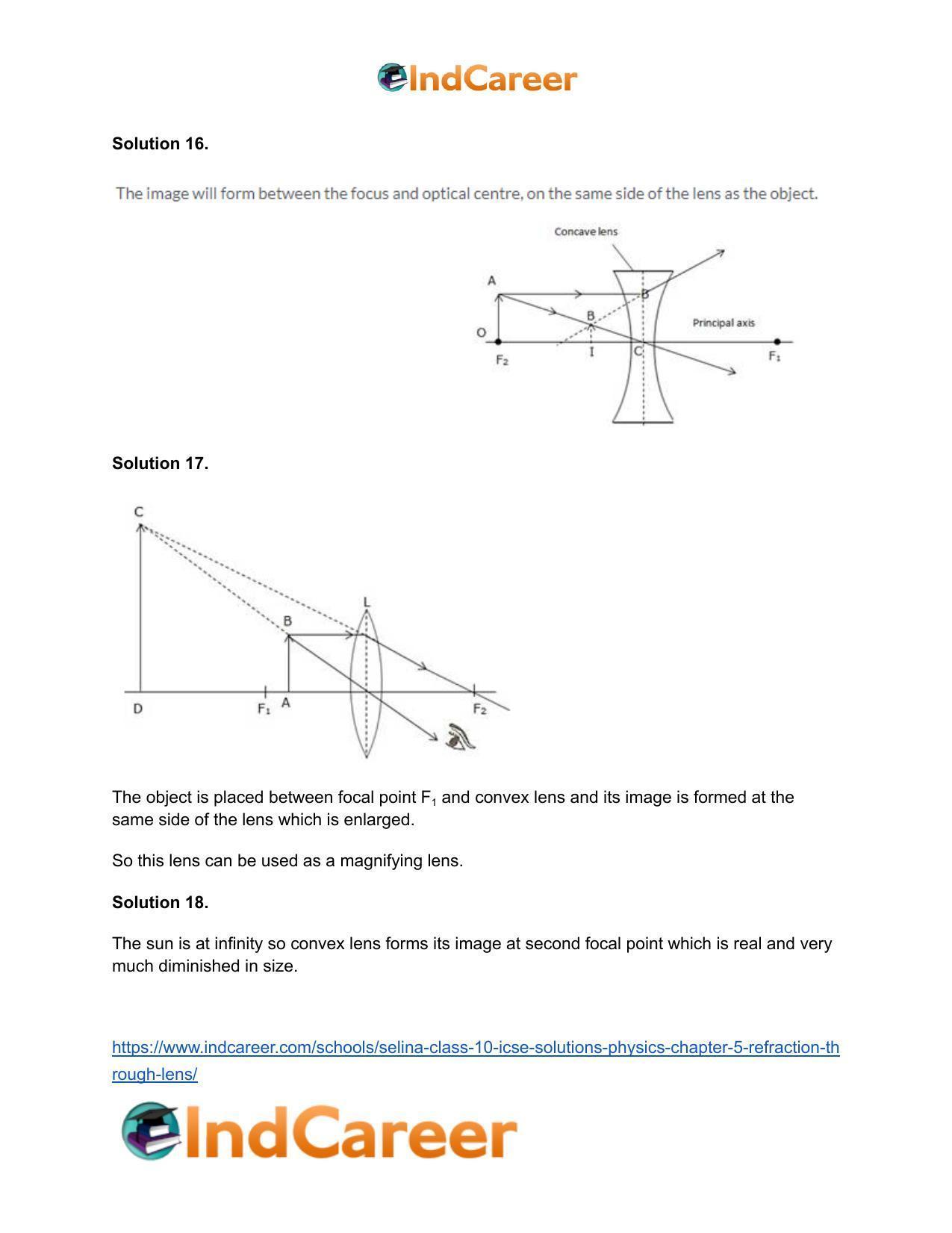 Selina Class 10 ICSE Solutions Physics : Chapter 5- Refraction through Lens - Page 21