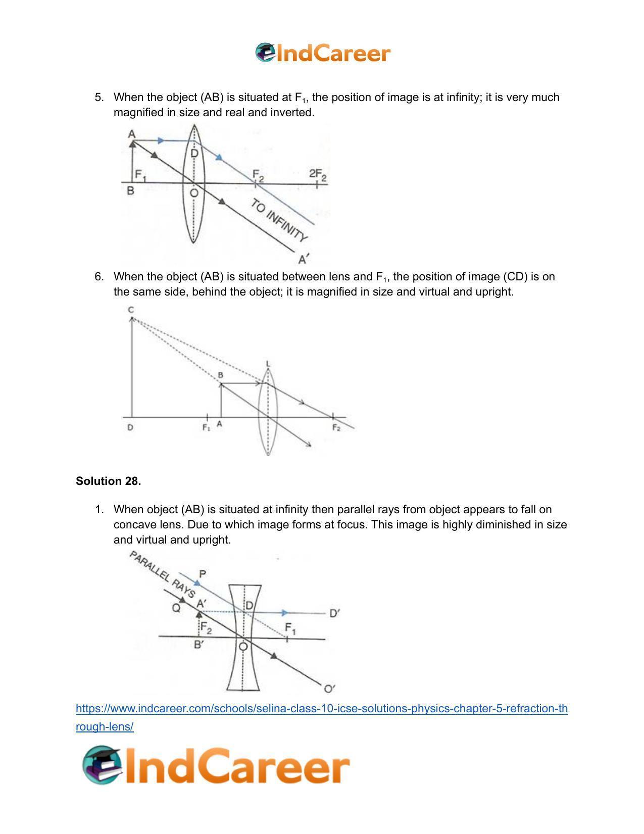 Selina Class 10 ICSE Solutions Physics : Chapter 5- Refraction through Lens - Page 25