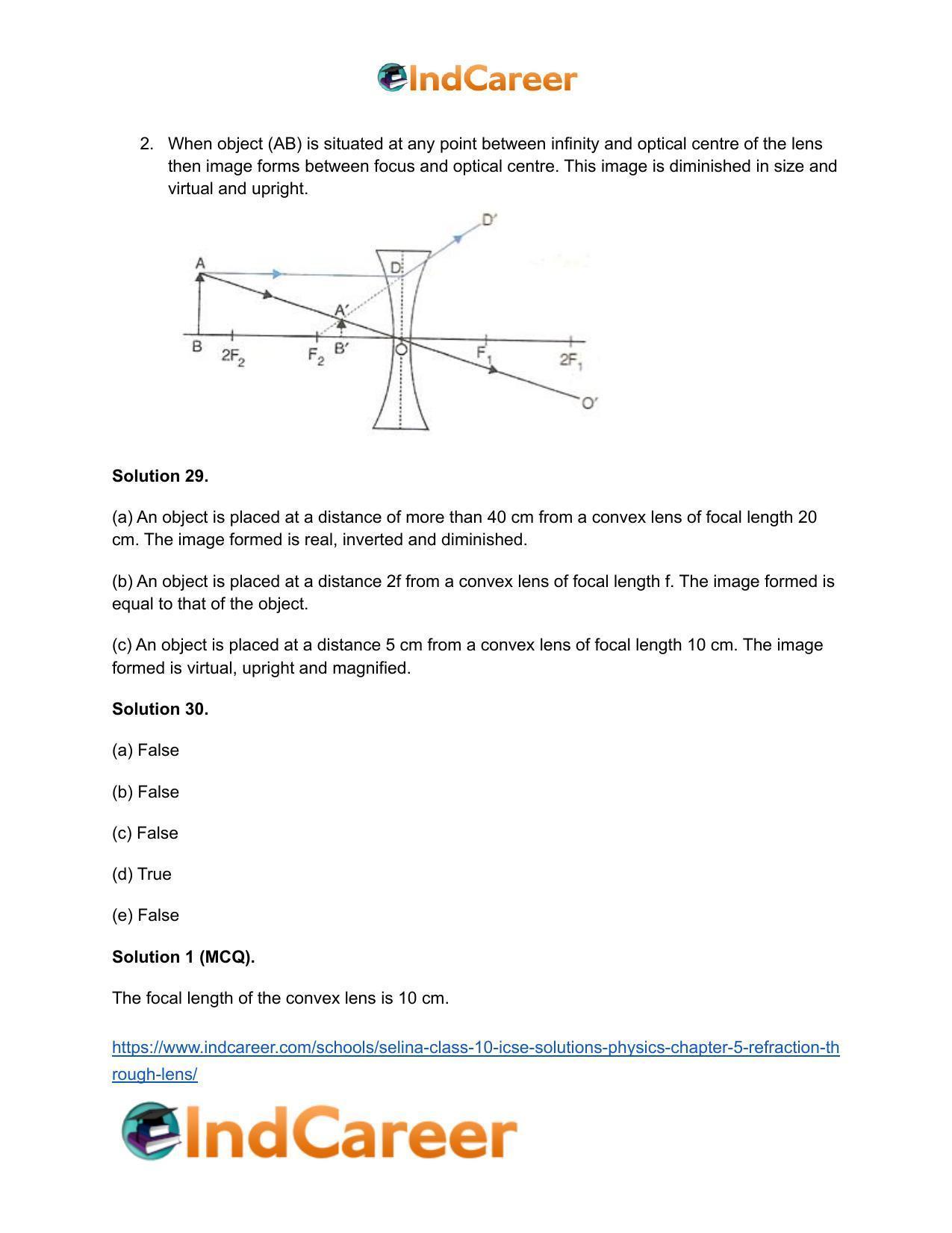 Selina Class 10 ICSE Solutions Physics : Chapter 5- Refraction through Lens - Page 26