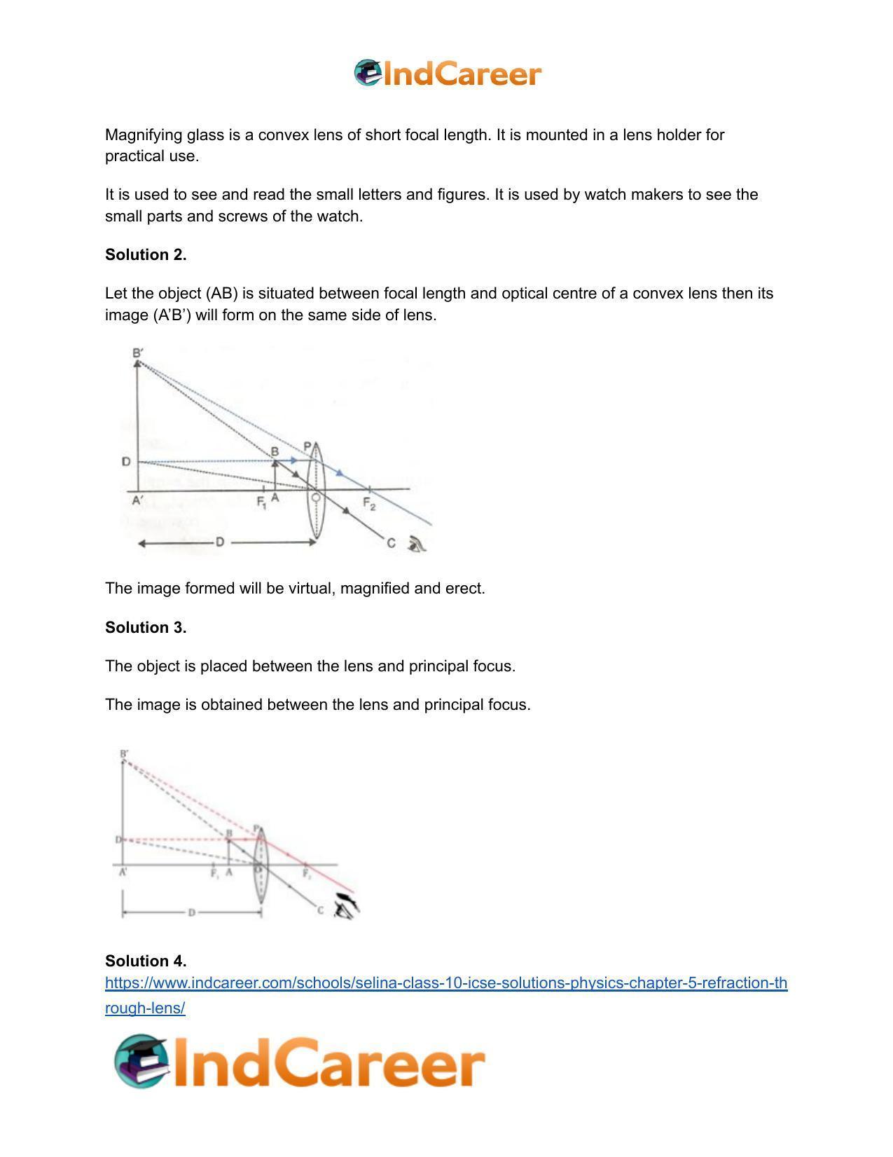 Selina Class 10 ICSE Solutions Physics : Chapter 5- Refraction through Lens - Page 39