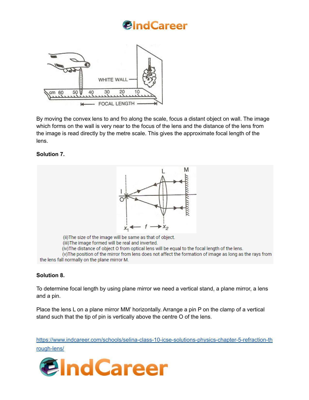 Selina Class 10 ICSE Solutions Physics : Chapter 5- Refraction through Lens - Page 41