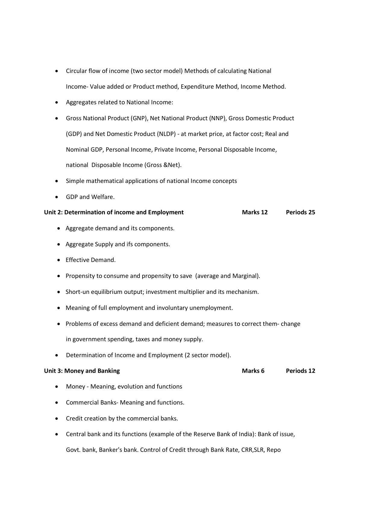 AHSEC 2nd Year Economics Syllabus - Page 3