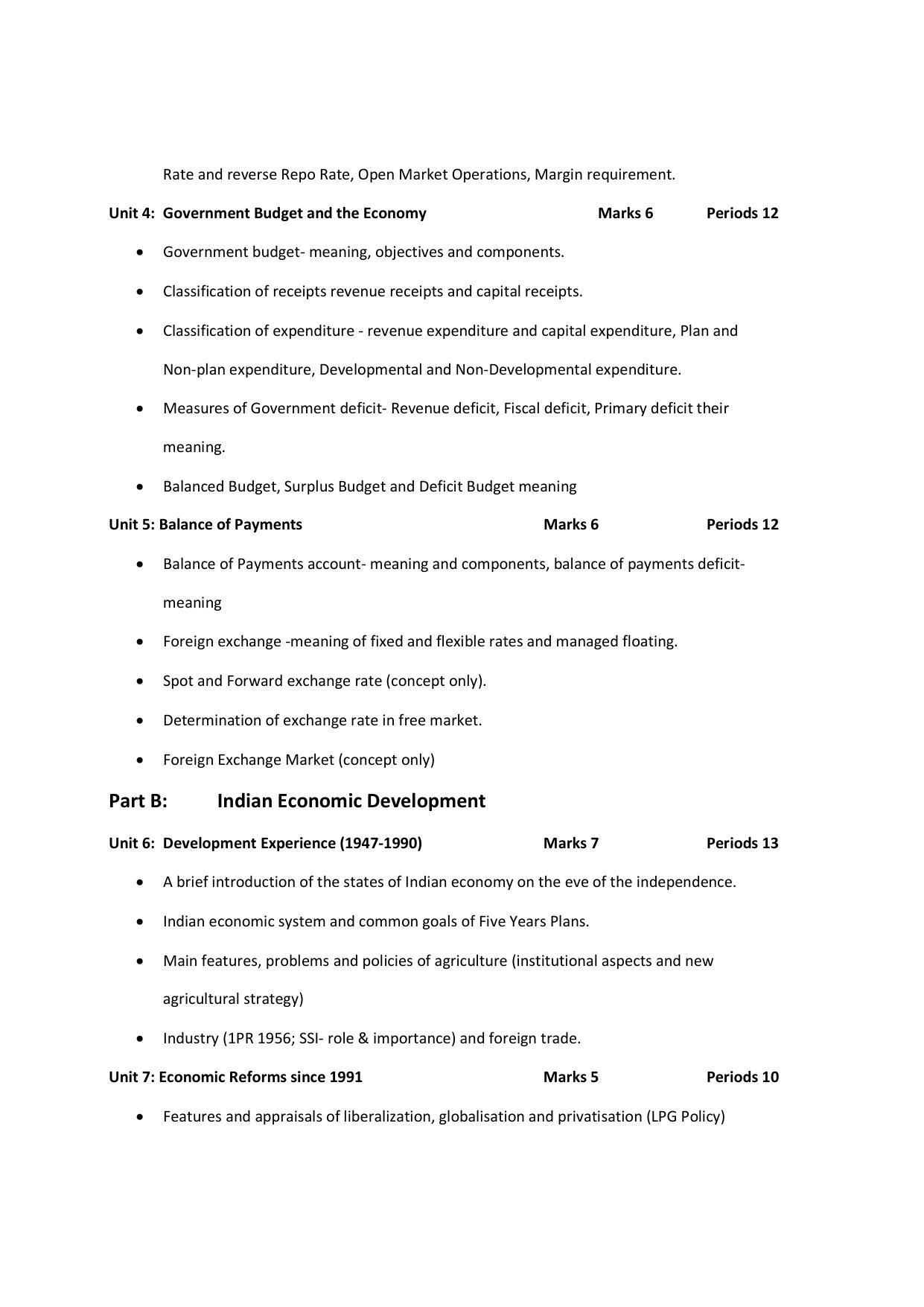 AHSEC 2nd Year Economics Syllabus - Page 4