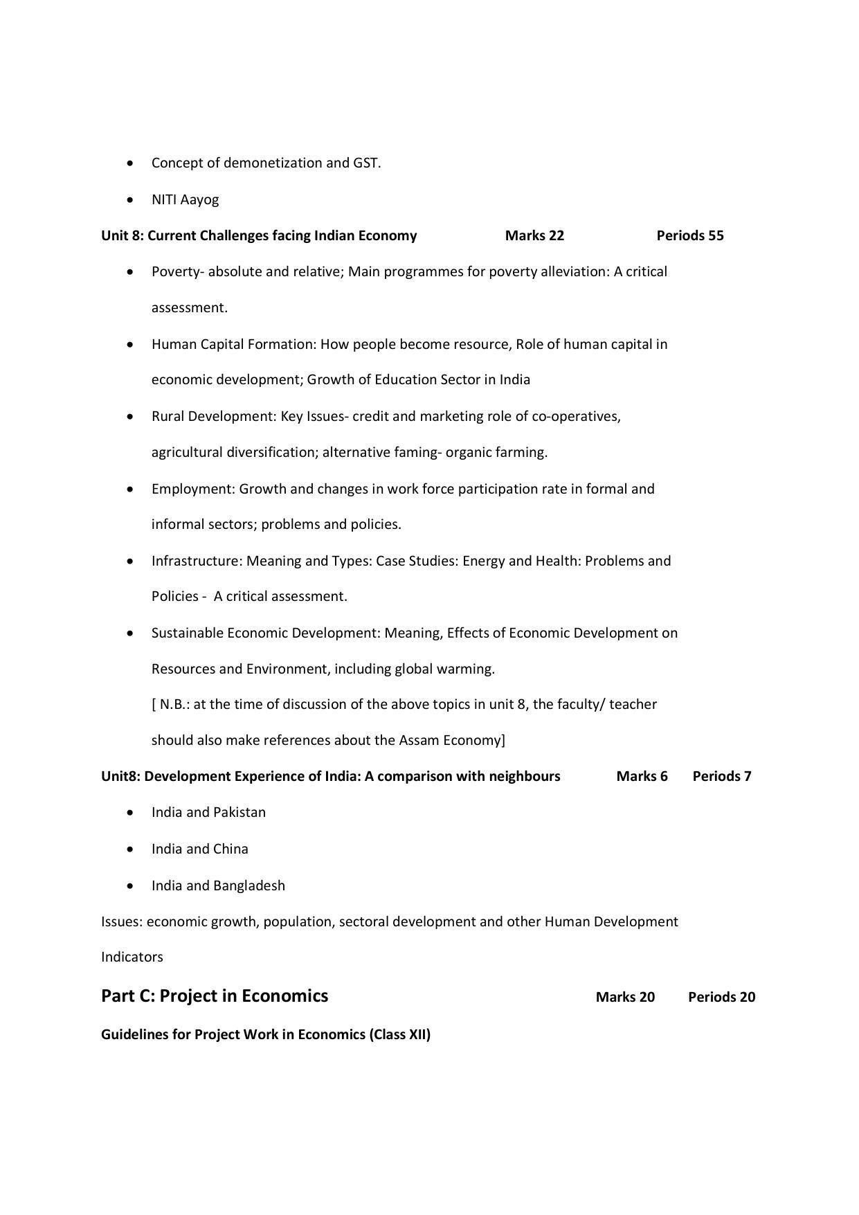 AHSEC 2nd Year Economics Syllabus - Page 5