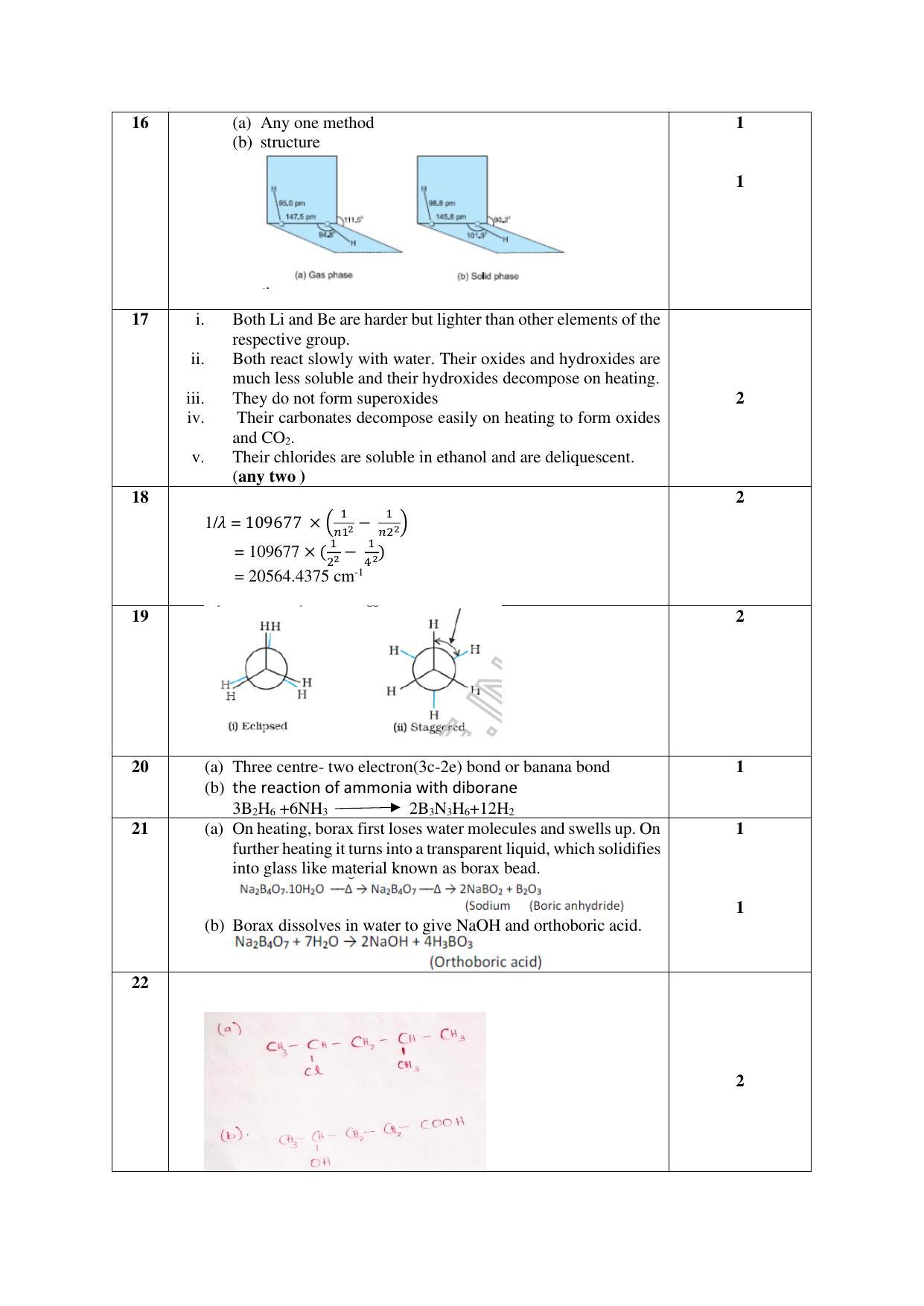 Kerala Plus One 2020 Chemistry Answer Key (Model) - Page 2