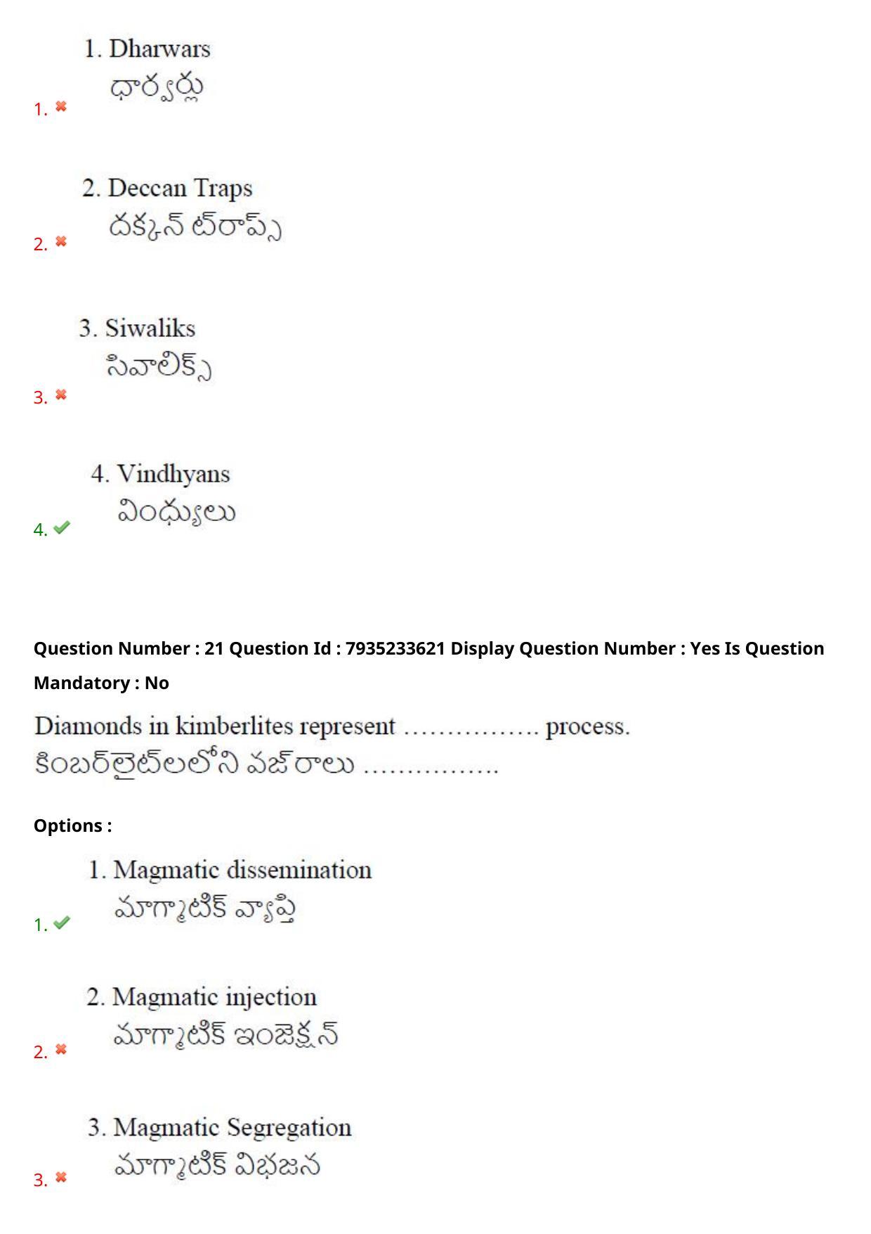 AP PGCET 2021 Geology Question Paper with Answer Key - Page 15