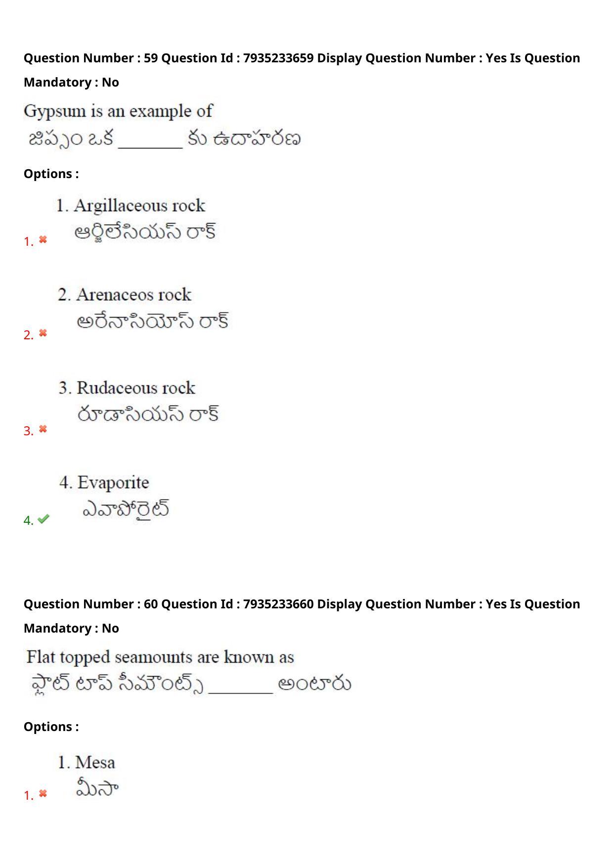 AP PGCET 2021 Geology Question Paper with Answer Key - Page 40