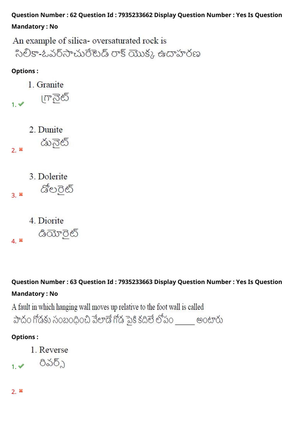 AP PGCET 2021 Geology Question Paper with Answer Key - Page 42