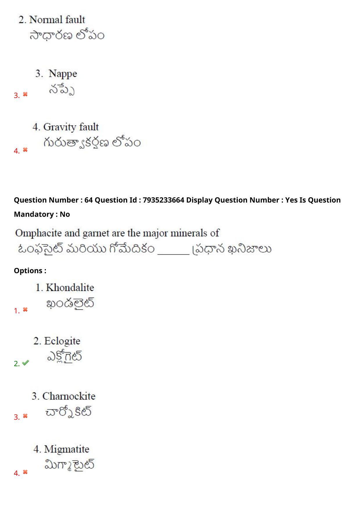 AP PGCET 2021 Geology Question Paper with Answer Key - Page 43