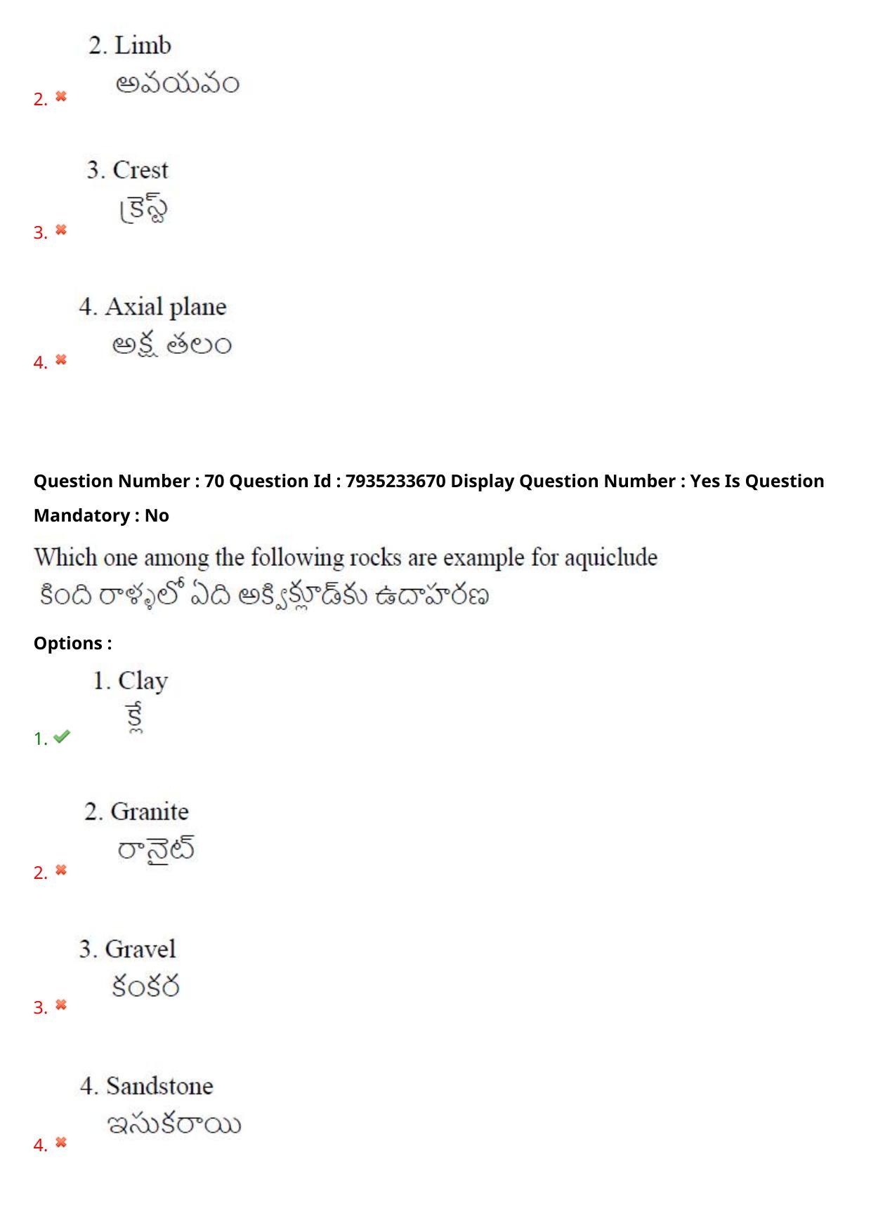 AP PGCET 2021 Geology Question Paper with Answer Key - Page 47