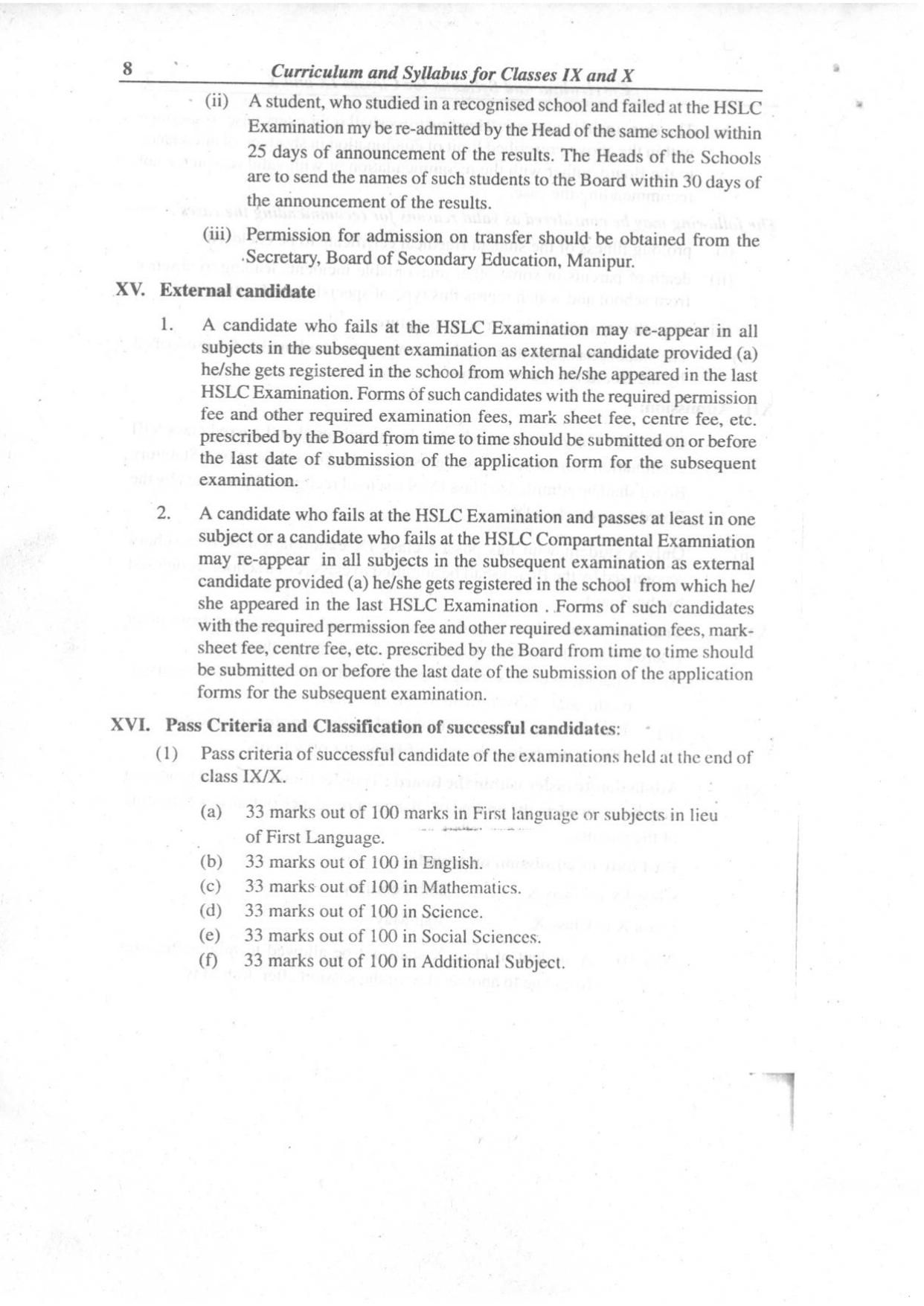 Manipur Board Syllabus for Class 9, 10 - Page 8