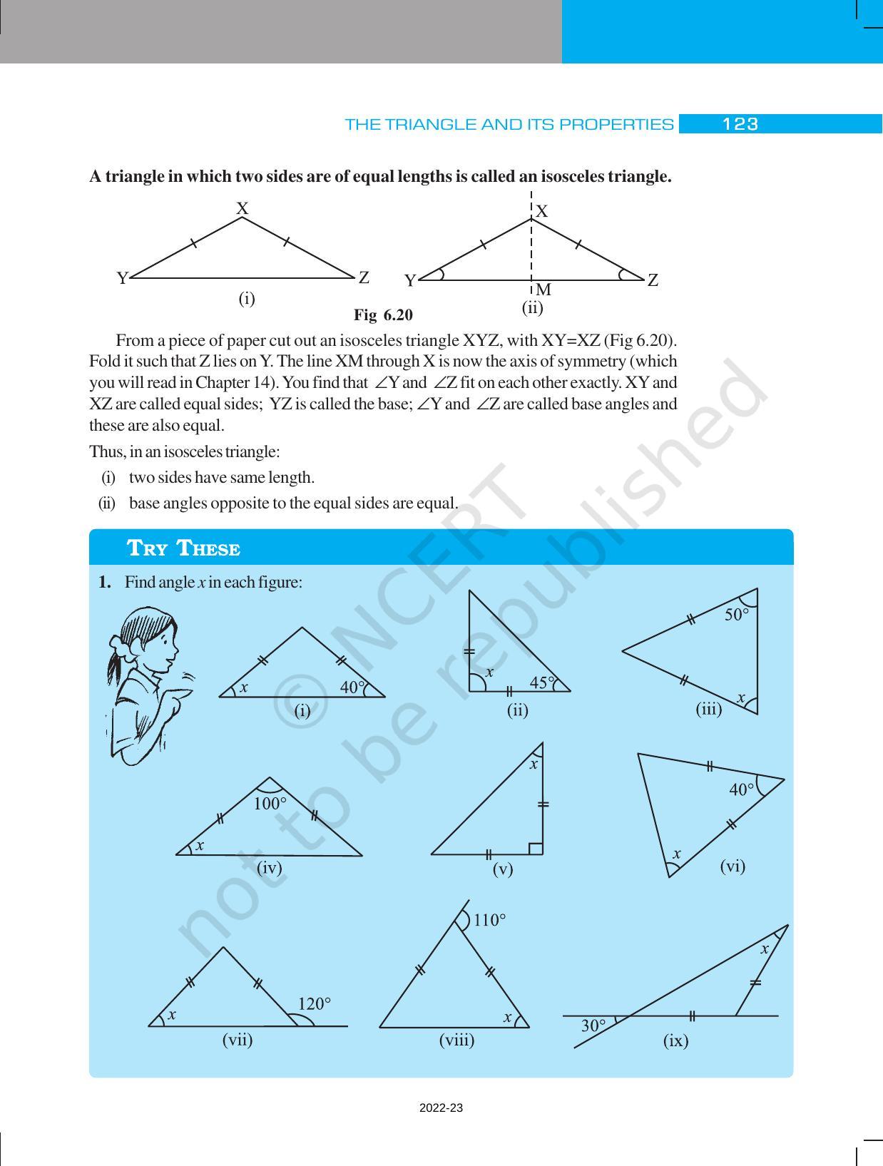 NCERT Book for Class 7 Maths: Chapter 6-The Triangles and Their Properties - Page 11