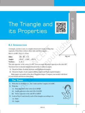 NCERT Book for Class 7 Maths: Chapter 6-The Triangles and Their Properties