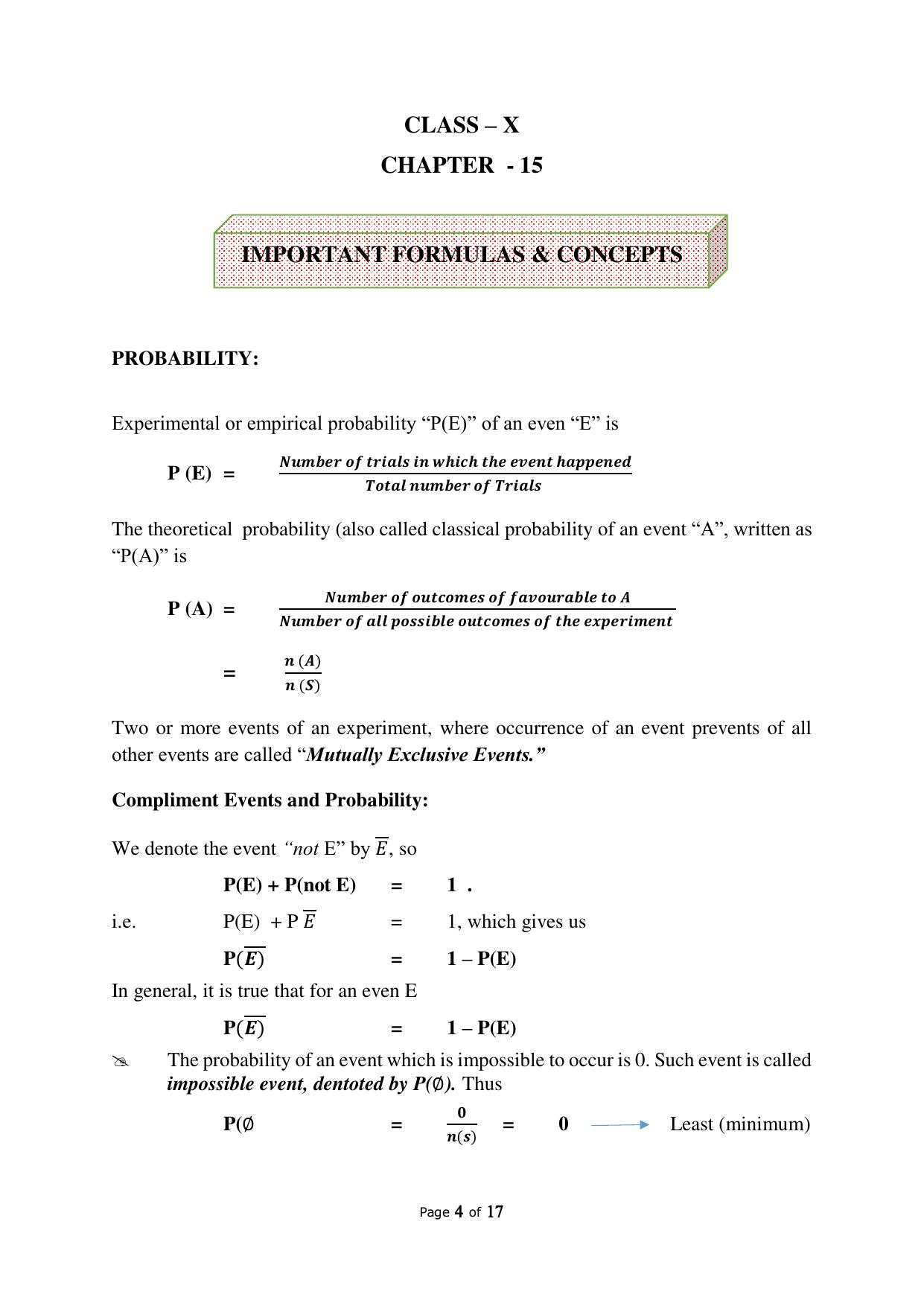 JKBOSE Class 10 Maths: CHAPTER 15 Probability Question Bank - Page 4
