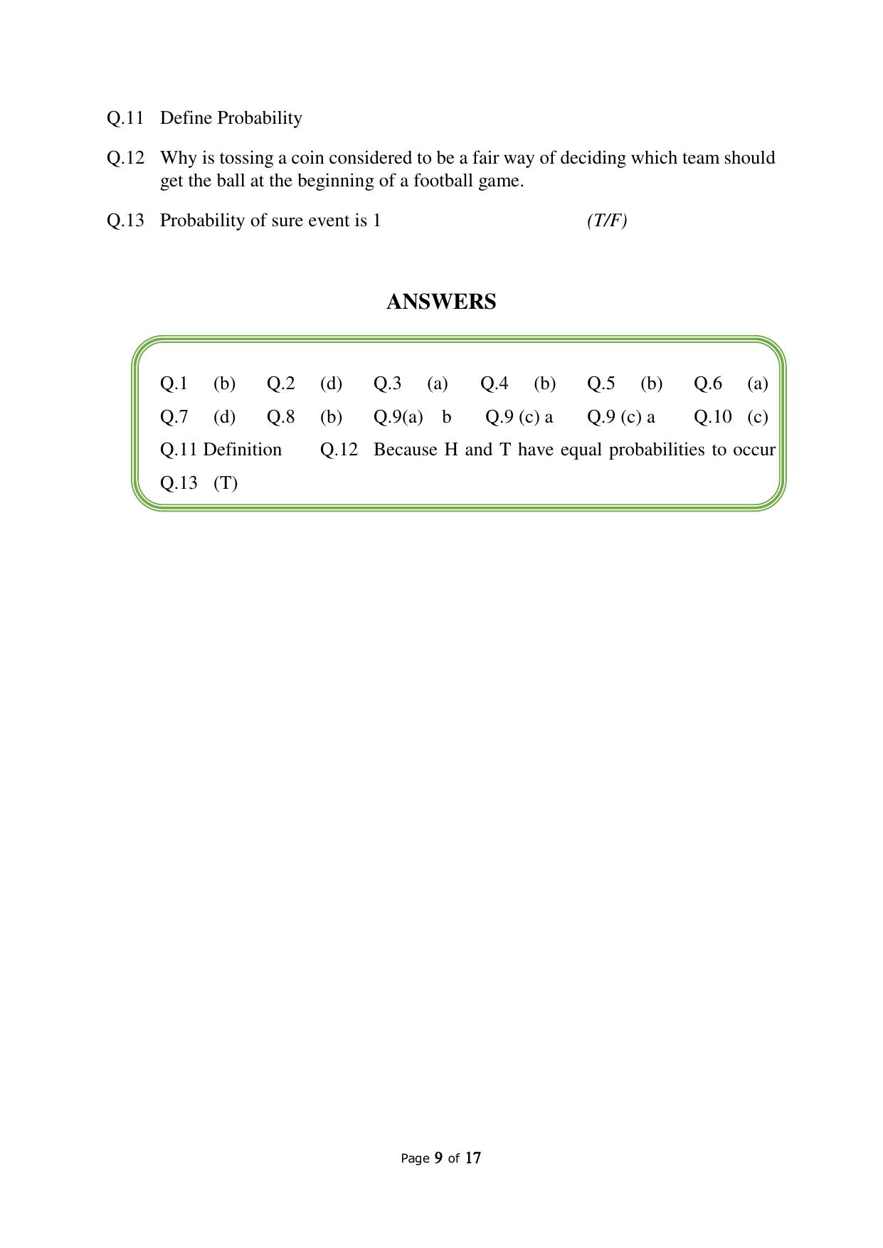 JKBOSE Class 10 Maths: CHAPTER 15 Probability Question Bank - Page 9