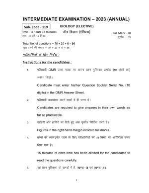 Bihar Board Class 12 Biology Model Paper