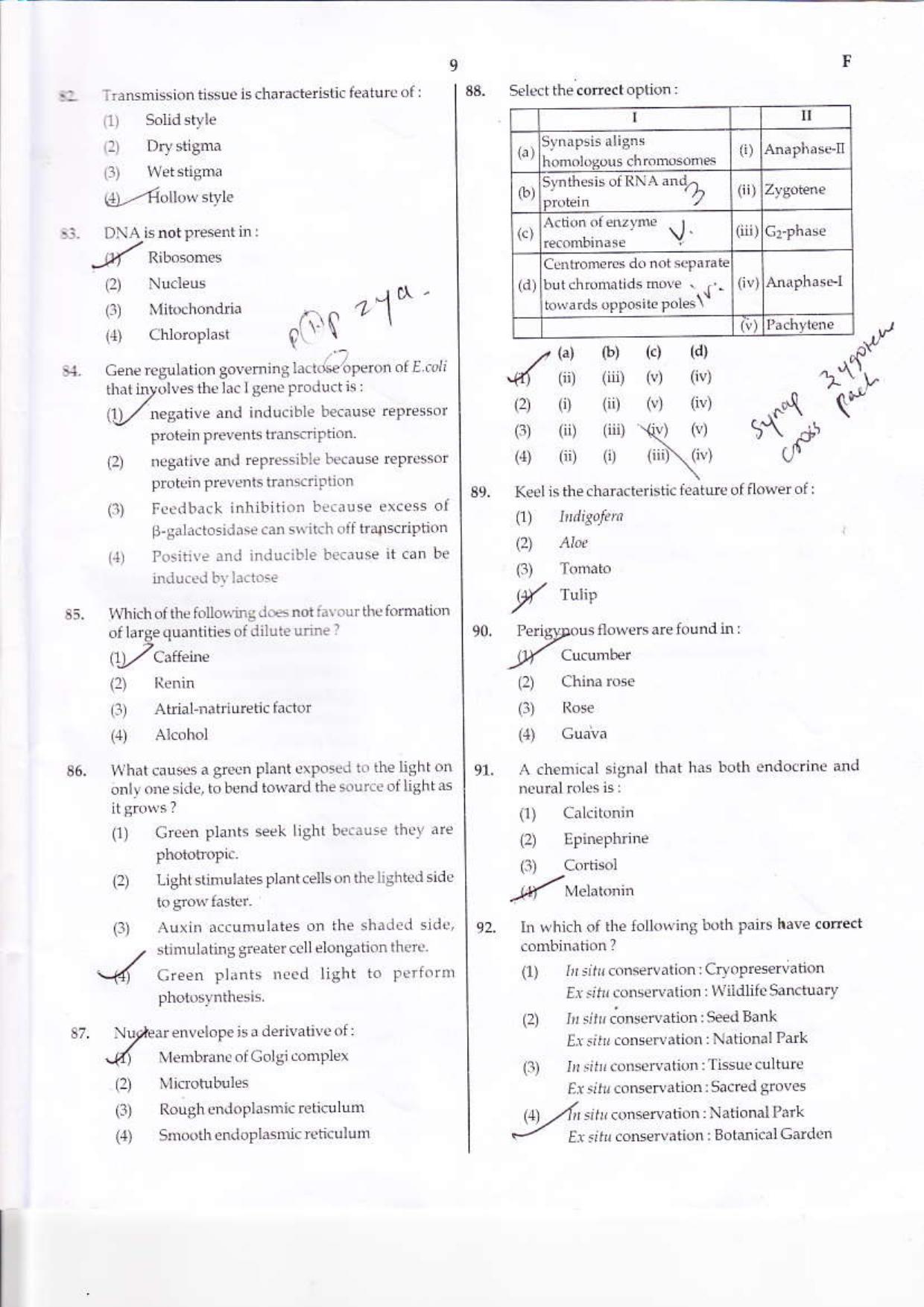 NEET Code F 2015 Question Paper - Page 9
