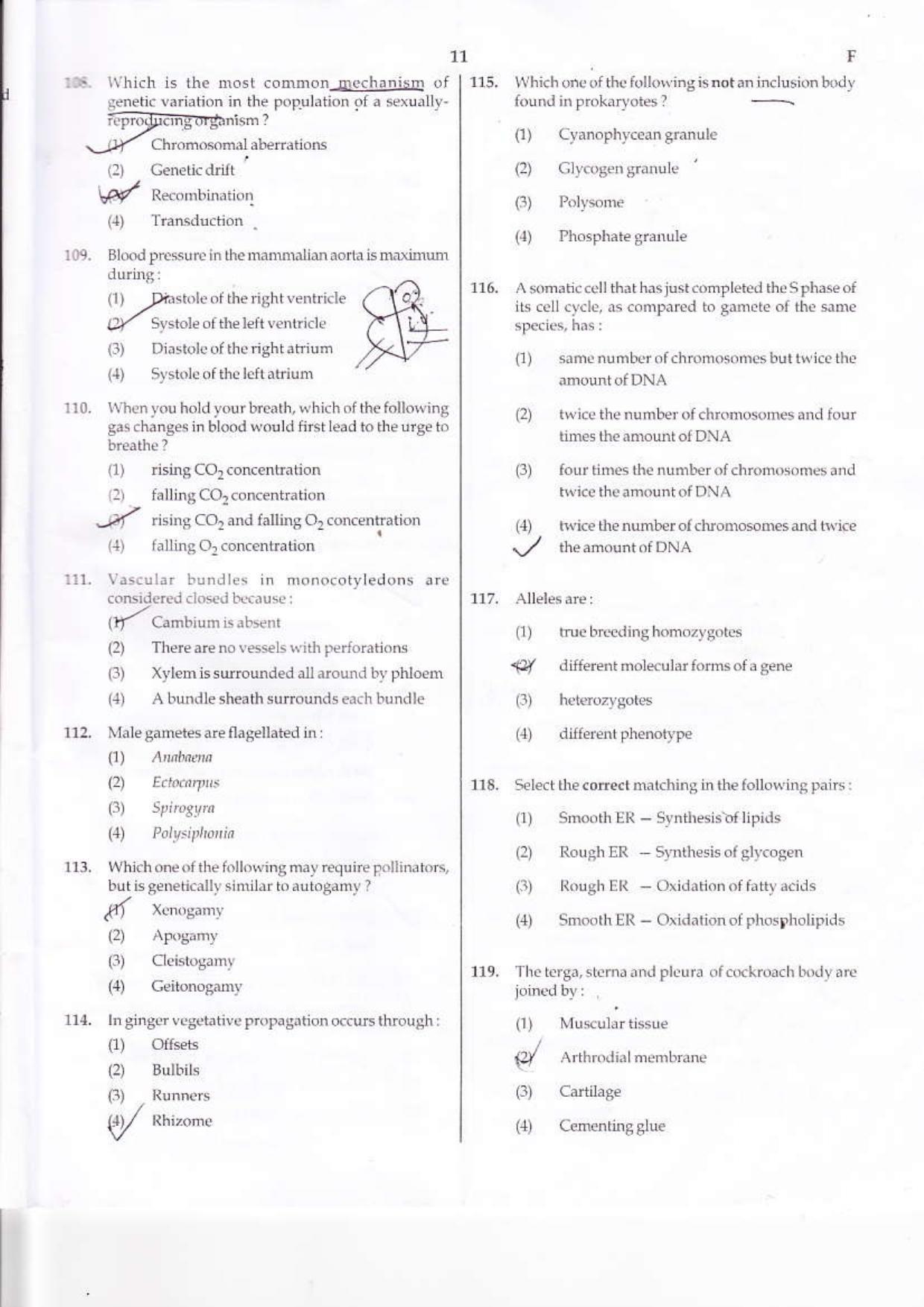 NEET Code F 2015 Question Paper - Page 11