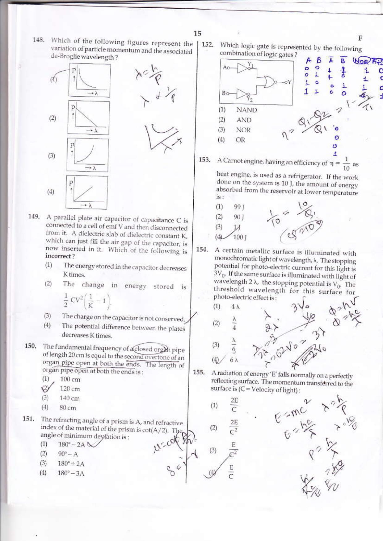 NEET Code F 2015 Question Paper - Page 15