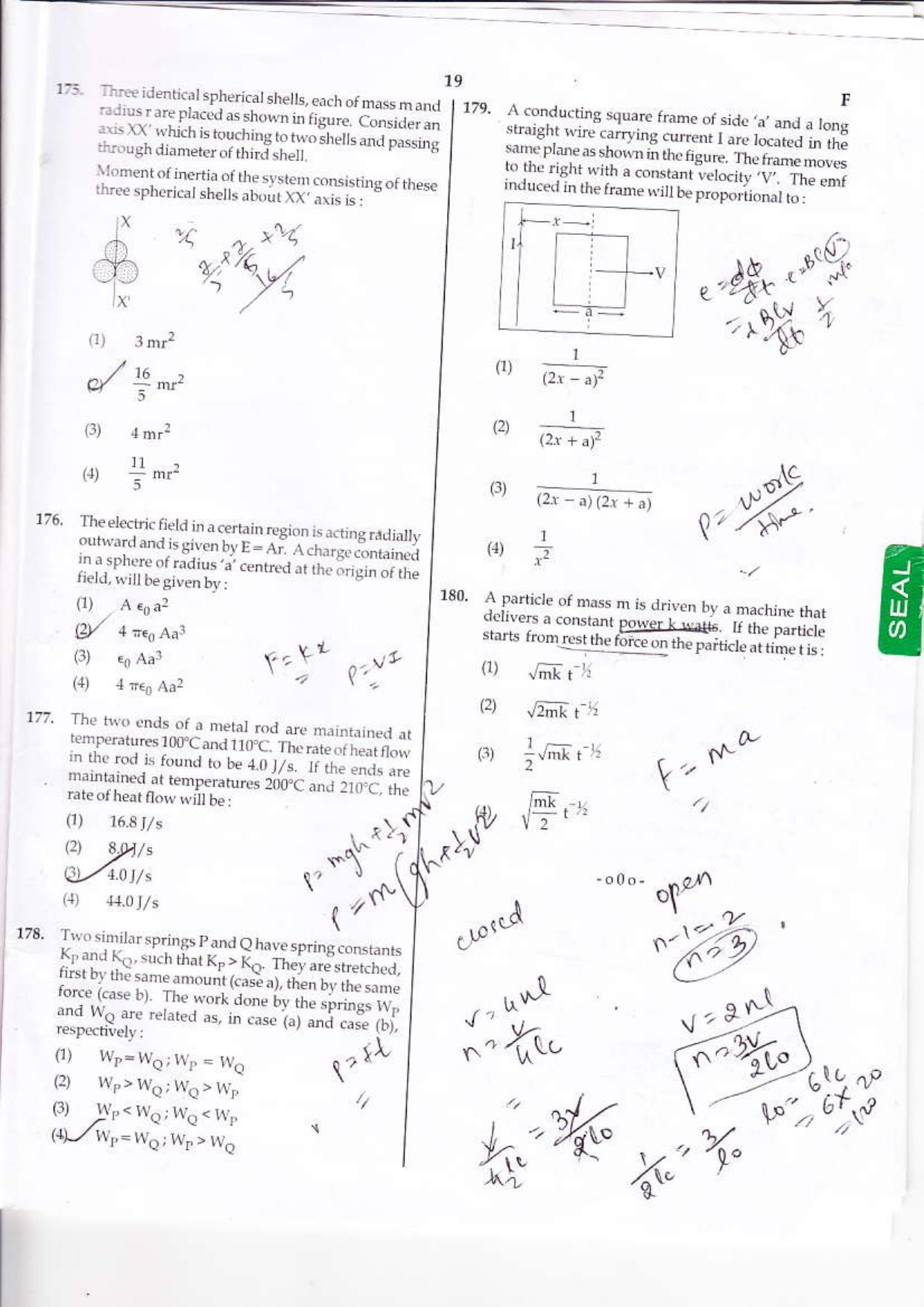 NEET Code F 2015 Question Paper - Page 19