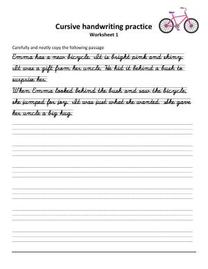 Cursive Passages Worksheets
