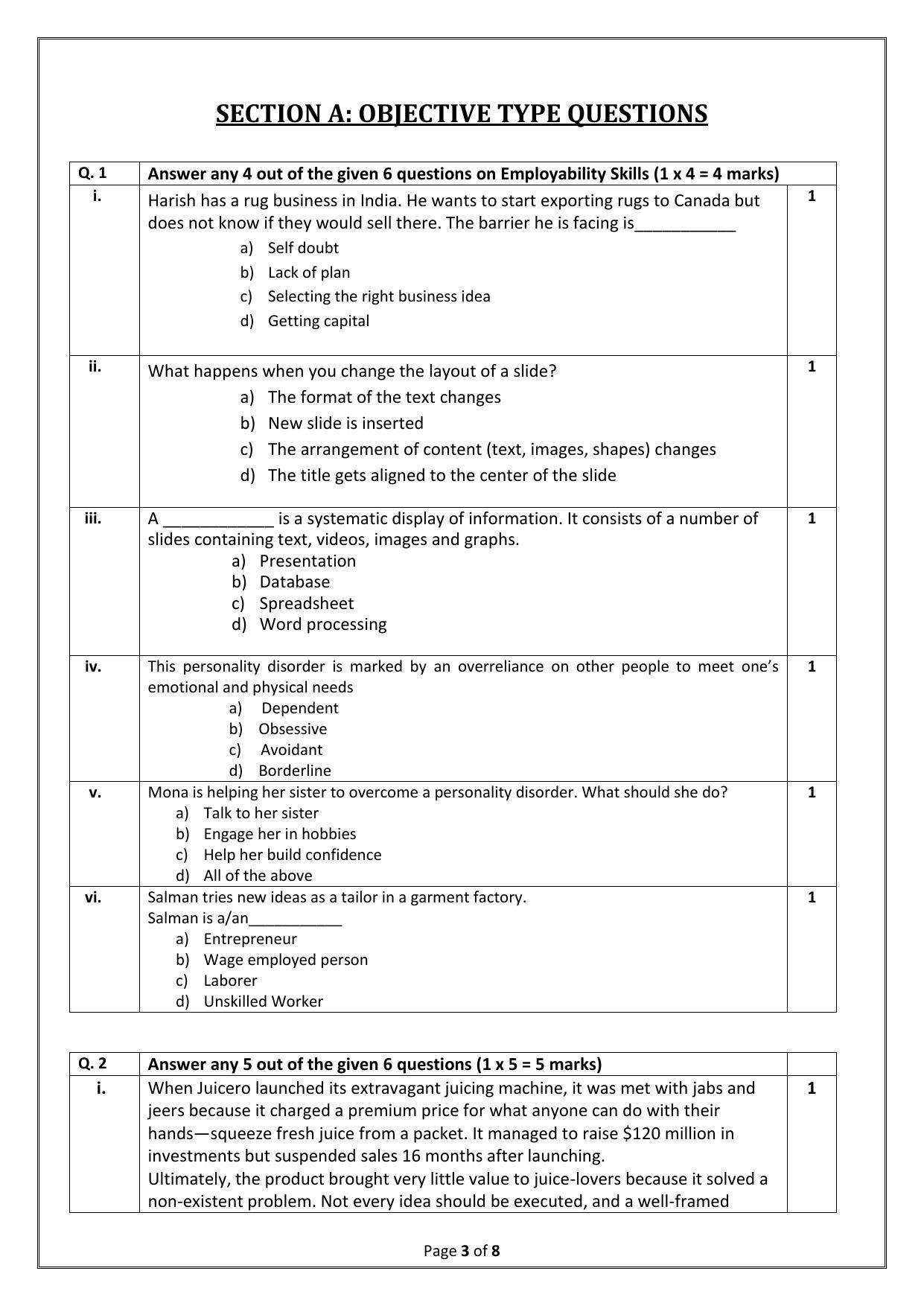 CBSE Class 12 Design (Skill Education) Sample Papers 2023 - Page 3