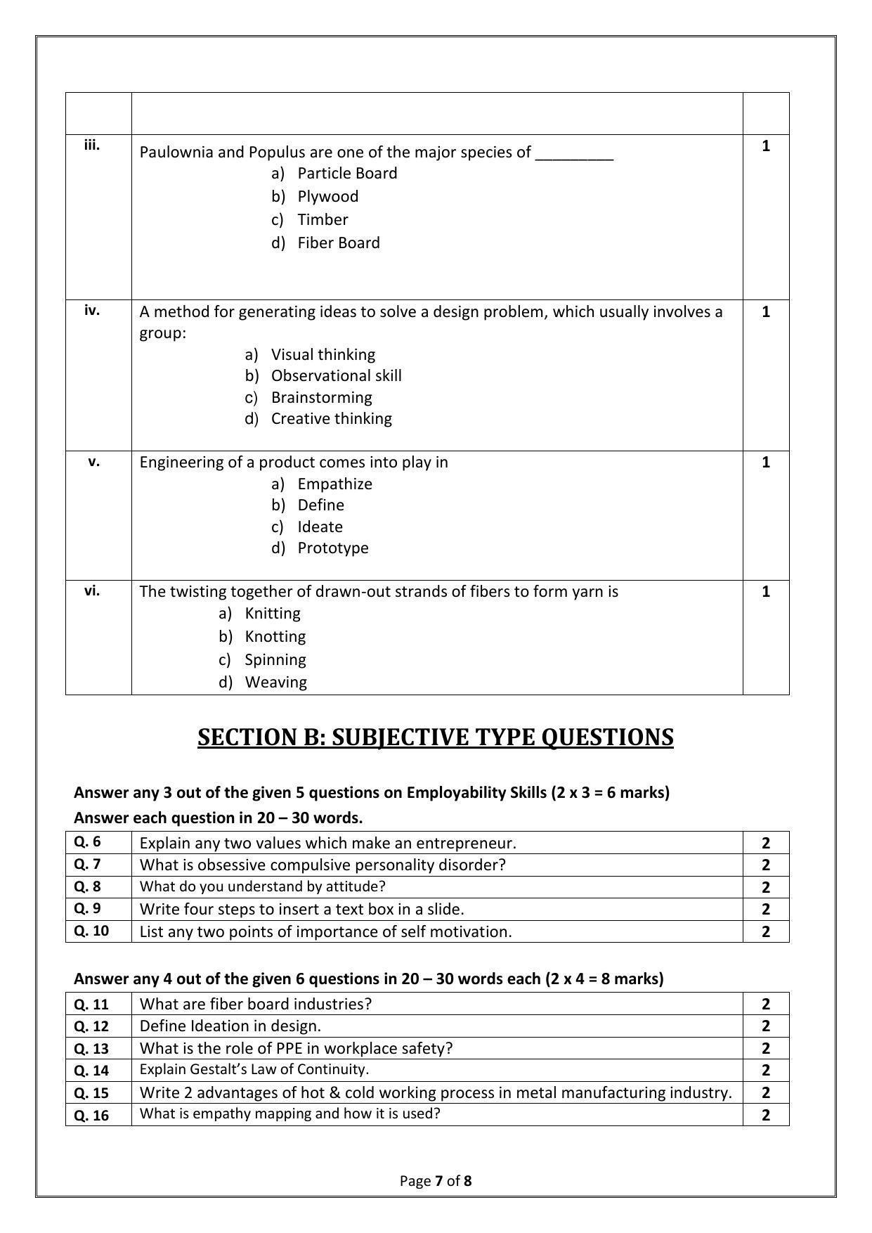 CBSE Class 12 Design (Skill Education) Sample Papers 2023 - Page 7