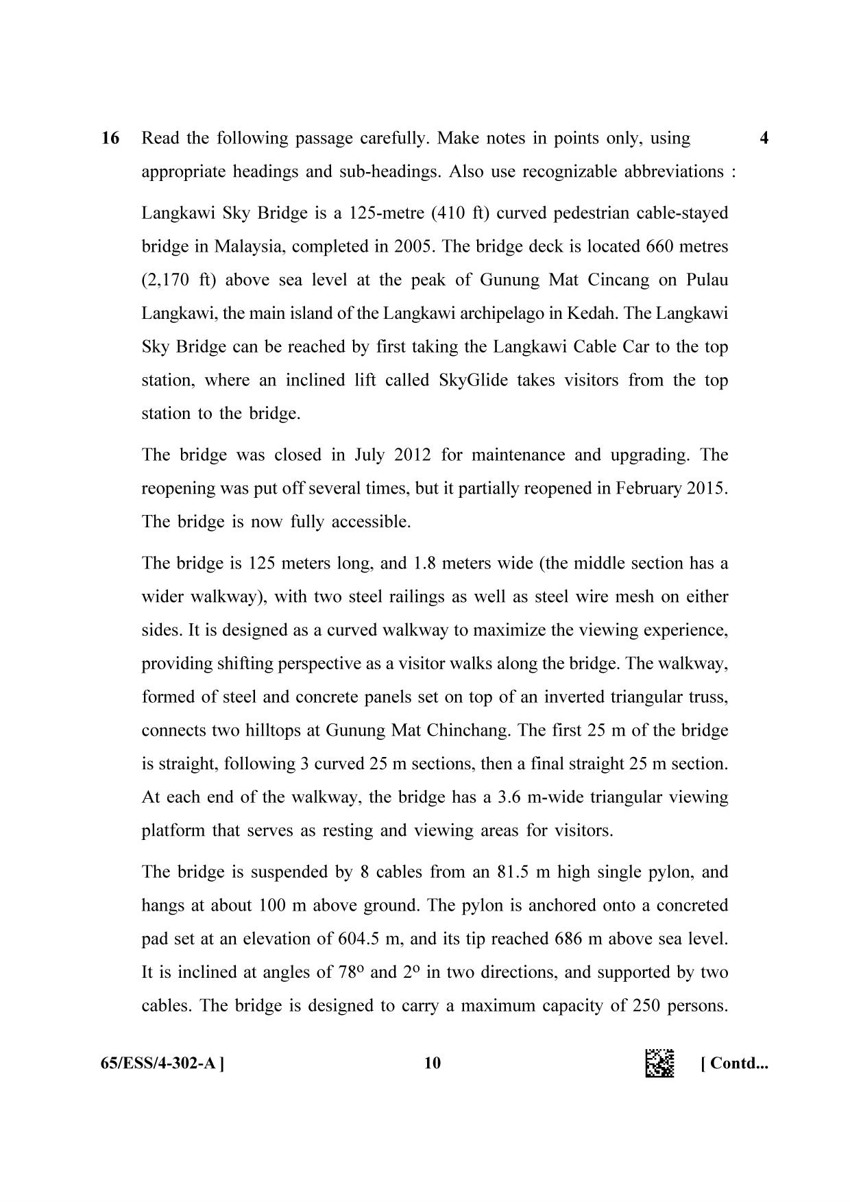 NIOS 2023 Class 12 English (ESS) Question Paper - Page 10