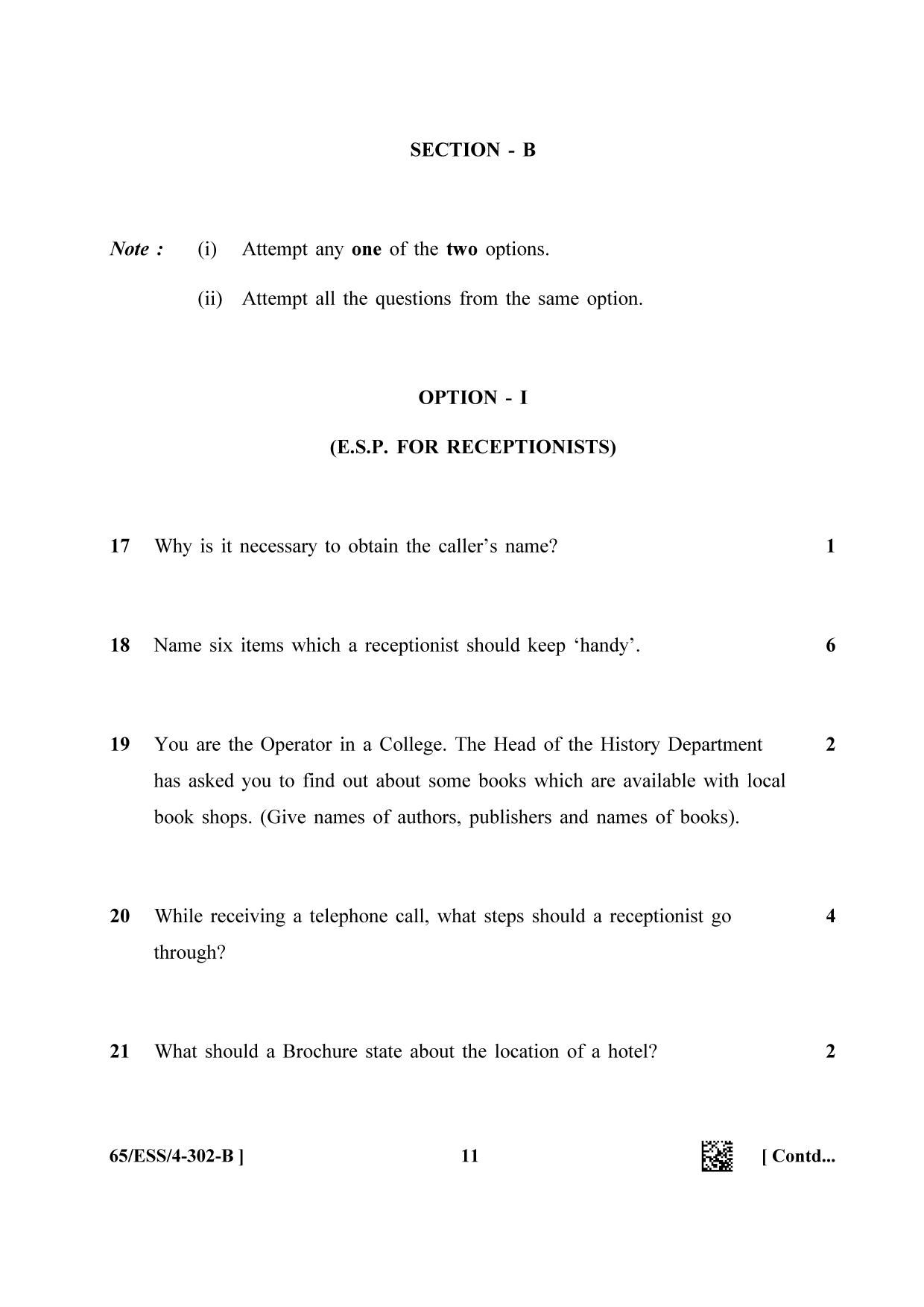 NIOS 2023 Class 12 English (ESS) Question Paper - Page 23