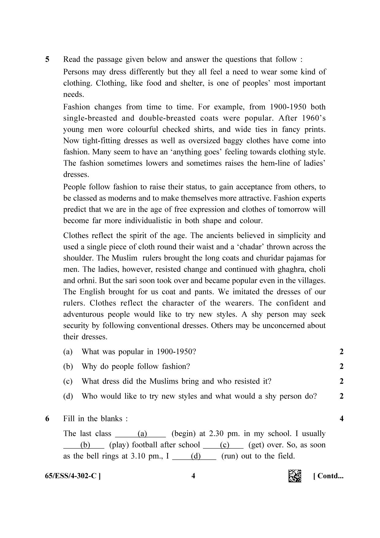 NIOS 2023 Class 12 English (ESS) Question Paper - Page 28