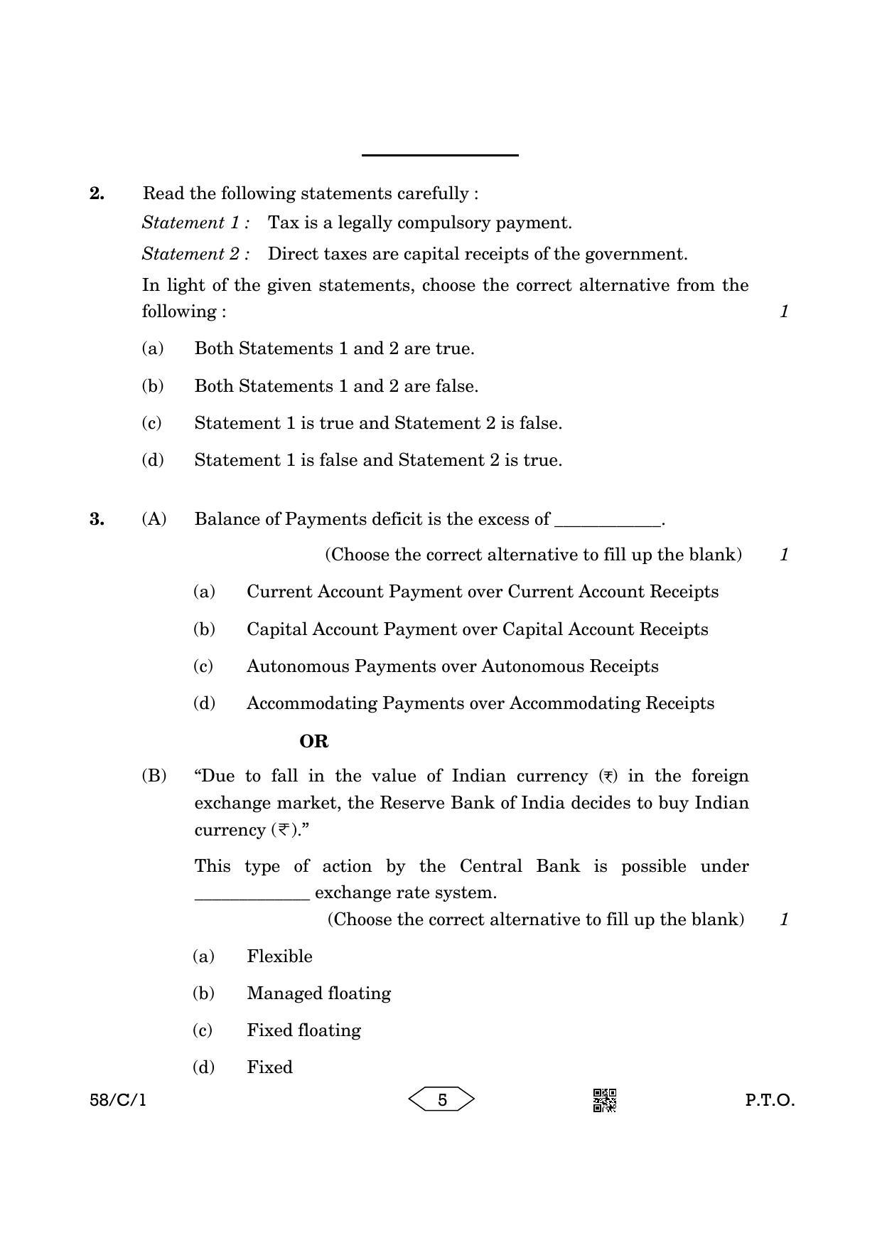 CBSE Class 12 58-1 Chemistry 2023 (Compartment) Question Paper - Page 5