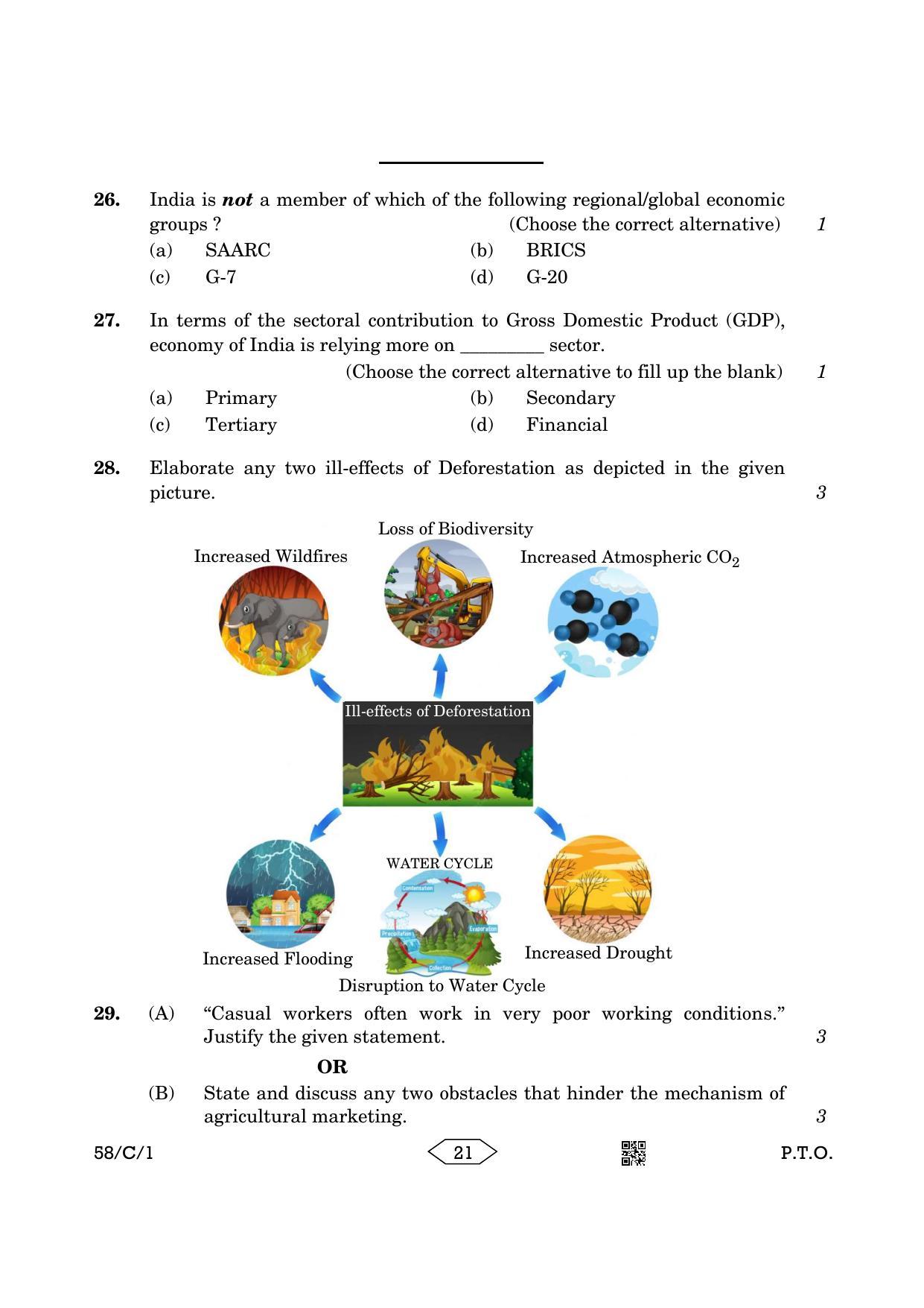 CBSE Class 12 58-1 Chemistry 2023 (Compartment) Question Paper - Page 21