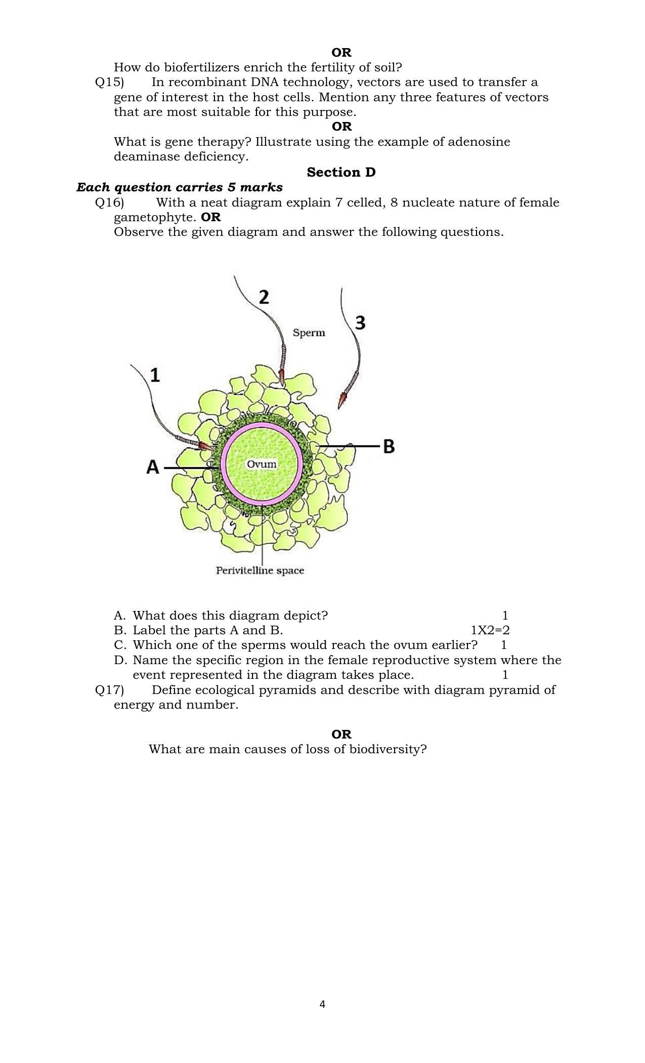 PSEB 12th Biology Model Paper 2024 - Page 4