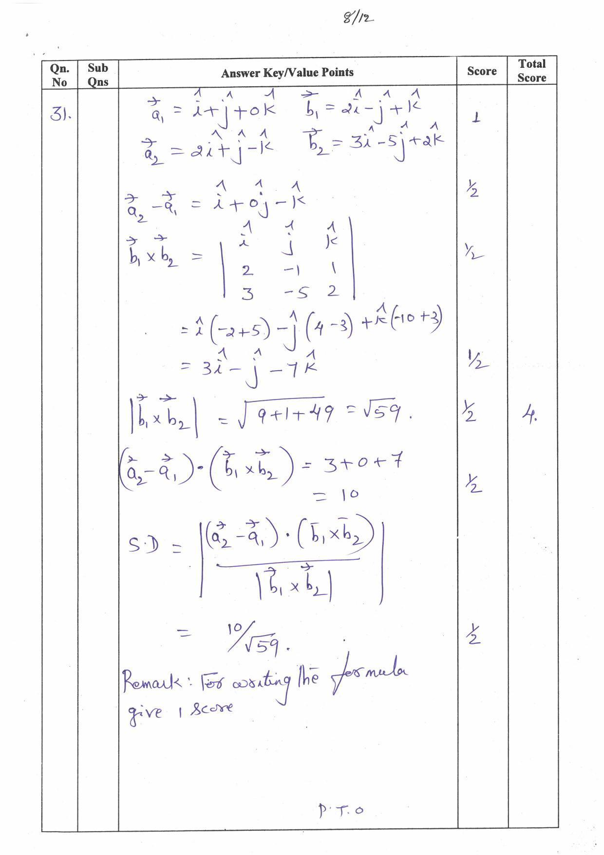 Kerala Plus Two (Class 12th) Answer Key 2022 - Maths Commerce - Page 8