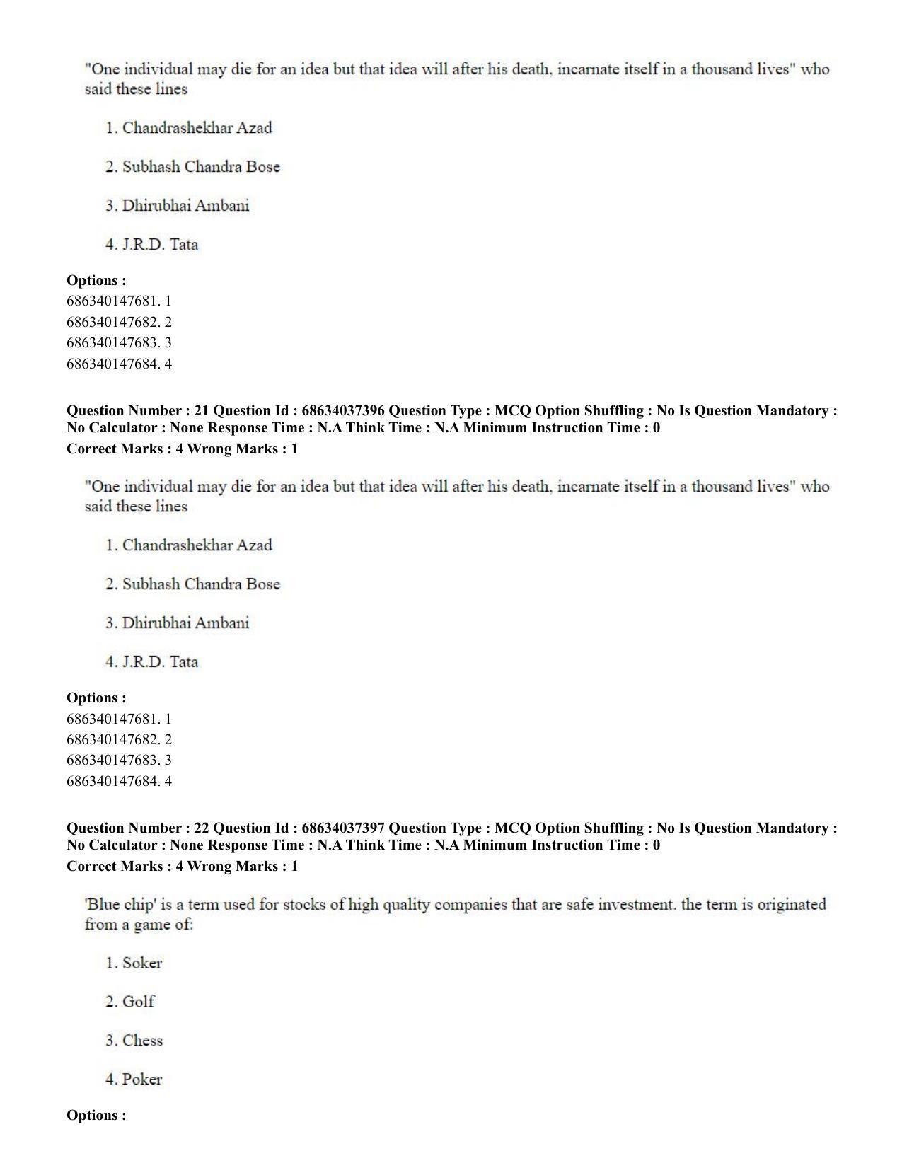 CUET PG 2023: COQP01 – Agri-Business Management Eng-Shift 3 (23-06-2023) Question Paper - Page 22