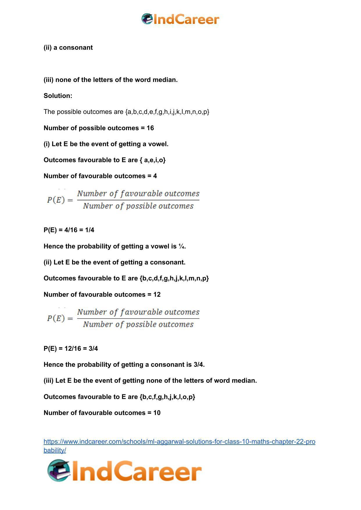 ML Aggarwal Solutions for Class 10 Maths Chapter 22- Probability - Page 23