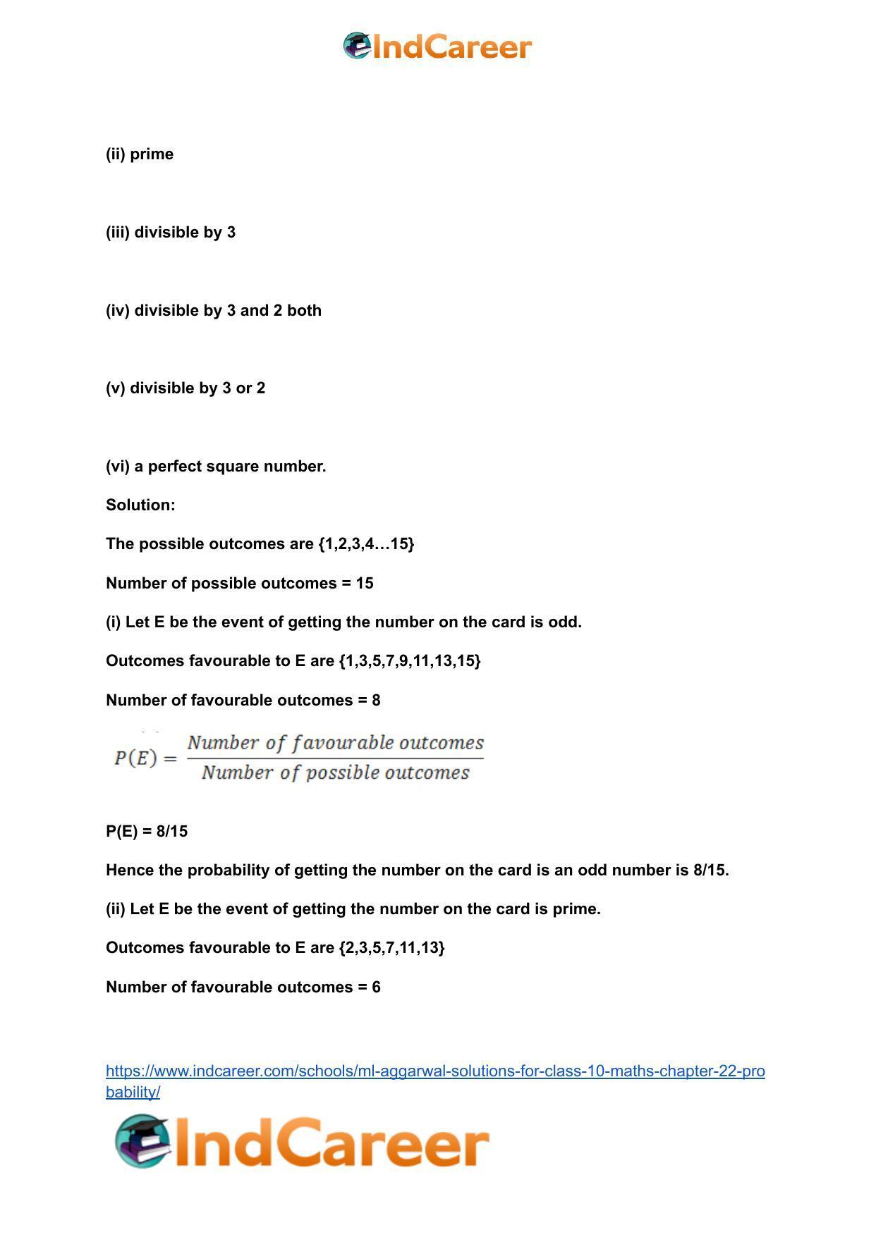 ML Aggarwal Solutions for Class 10 Maths Chapter 22- Probability - Page 28