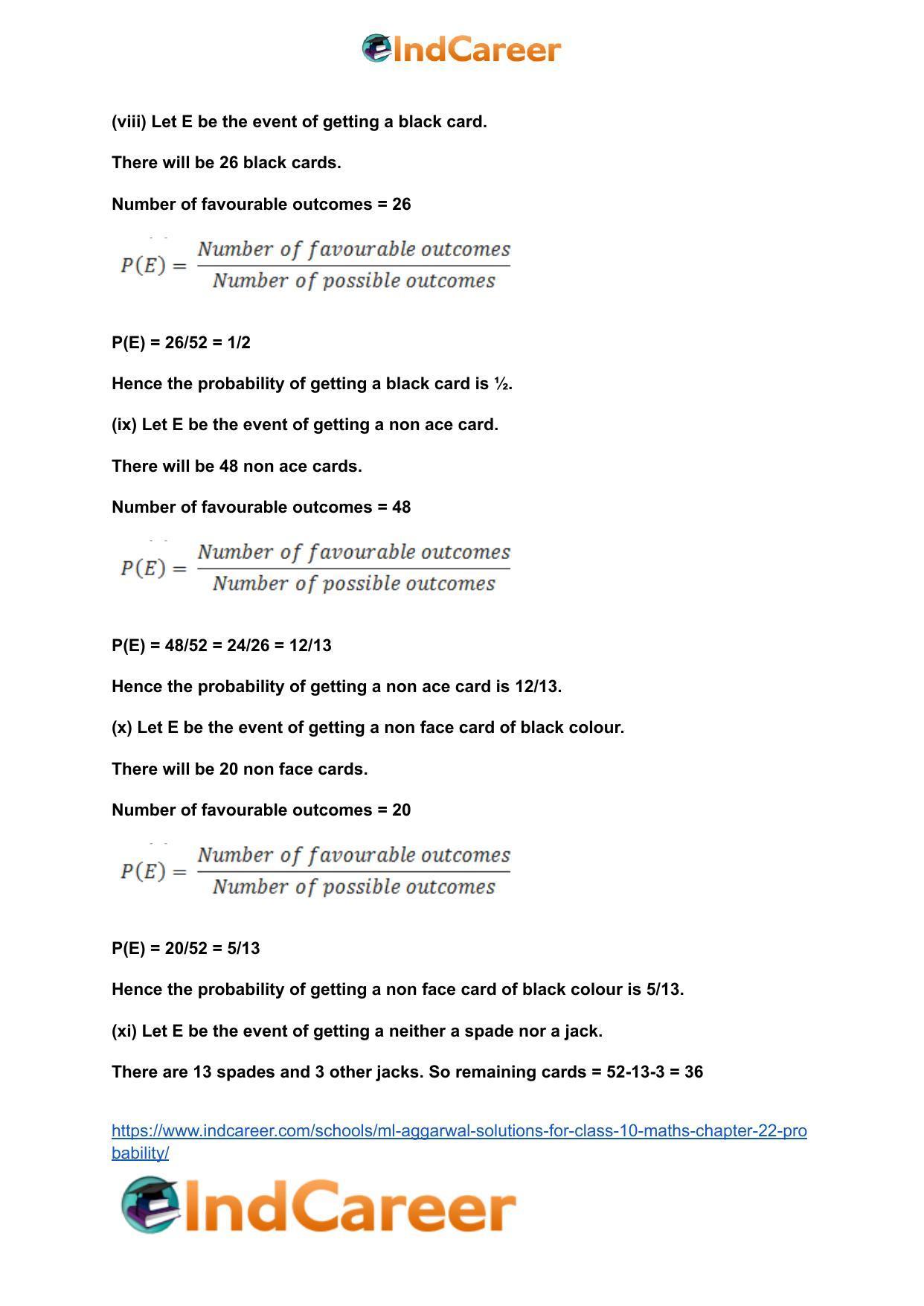 ML Aggarwal Solutions for Class 10 Maths Chapter 22- Probability - Page 43
