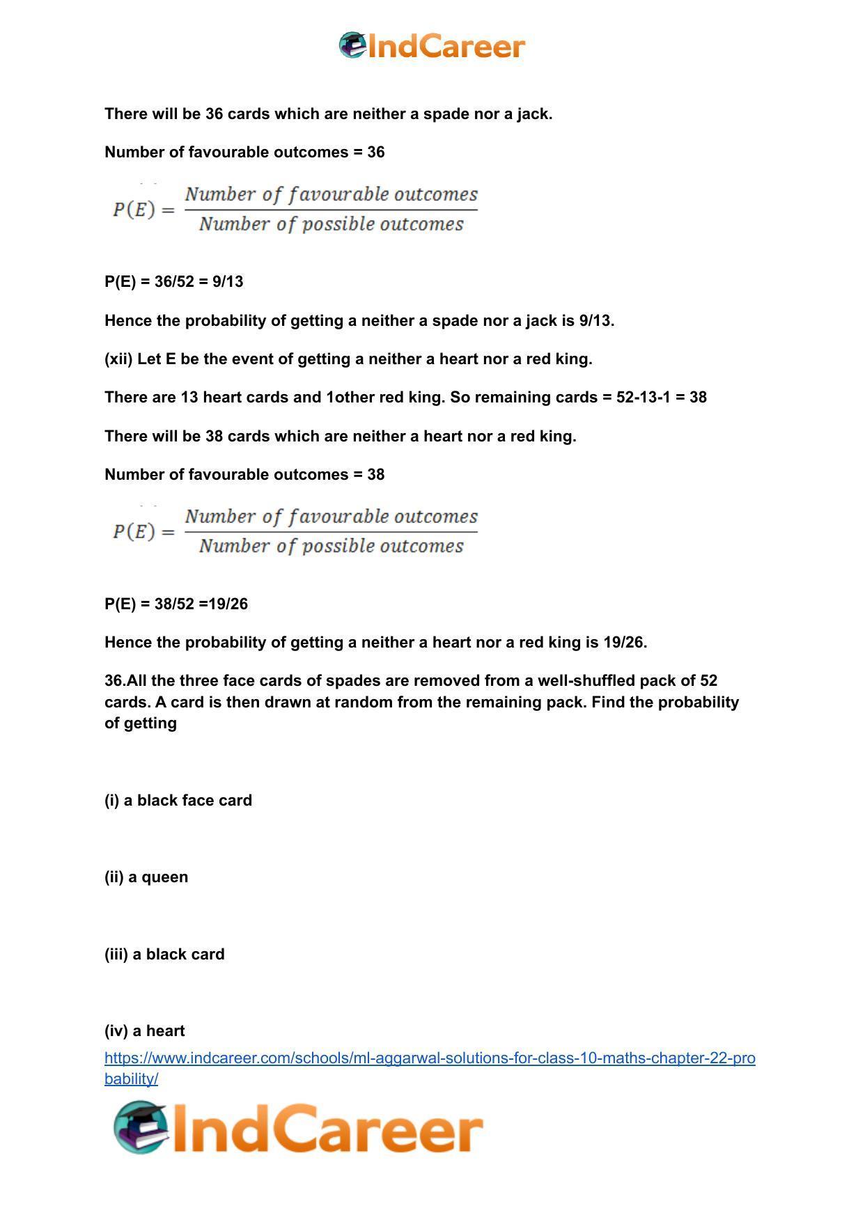 ML Aggarwal Solutions for Class 10 Maths Chapter 22- Probability - Page 44