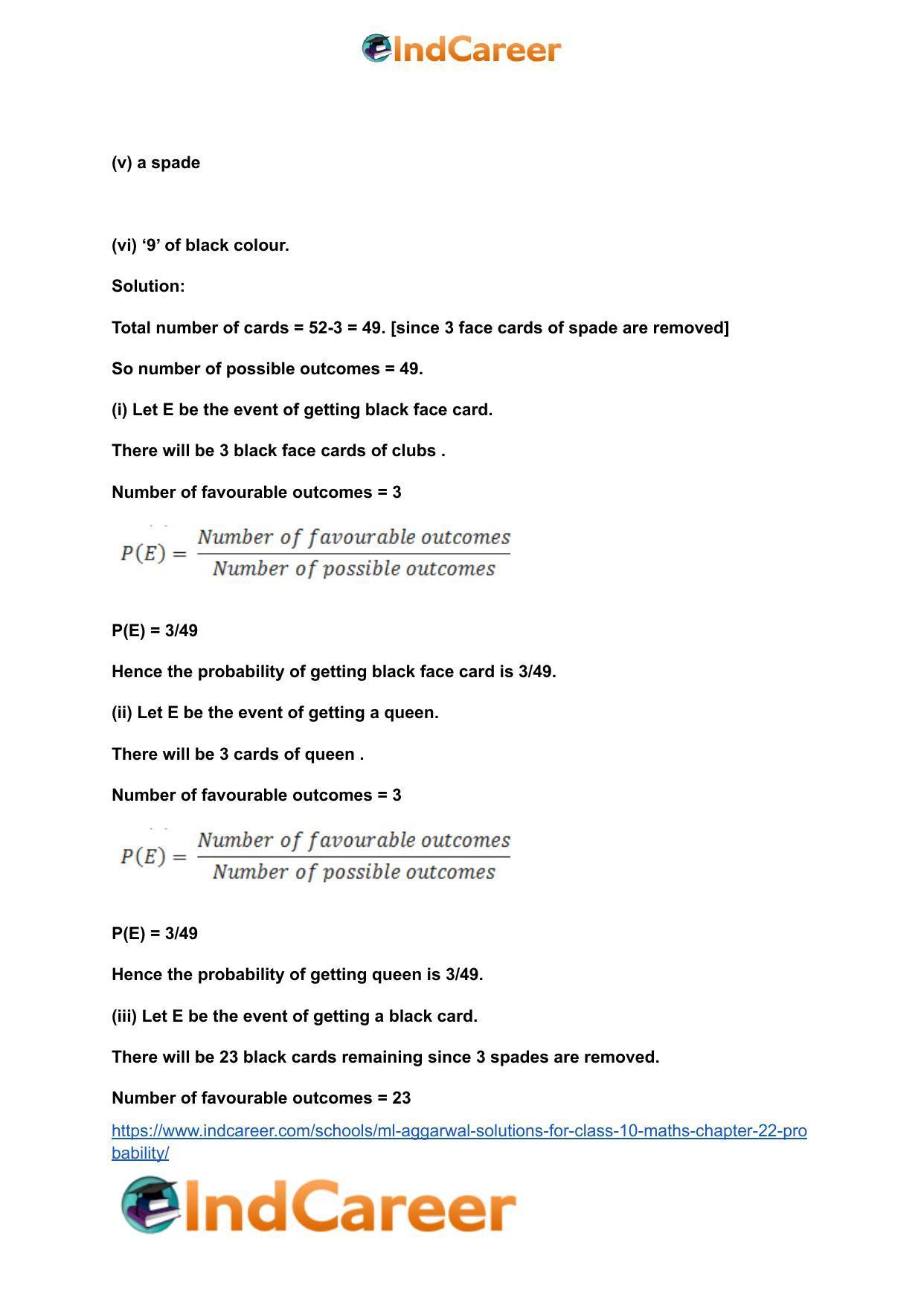 ML Aggarwal Solutions for Class 10 Maths Chapter 22- Probability - Page 45