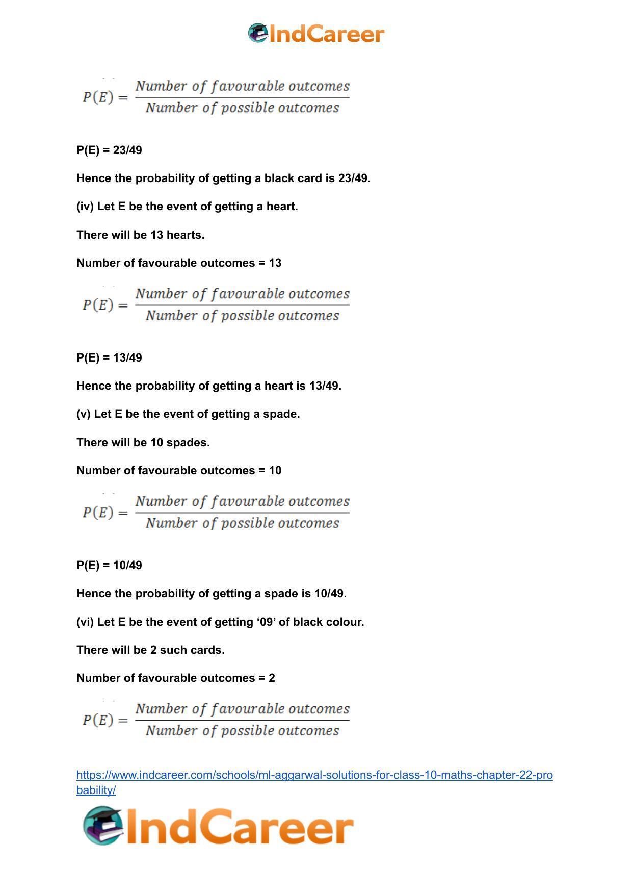 ML Aggarwal Solutions for Class 10 Maths Chapter 22- Probability - Page 46
