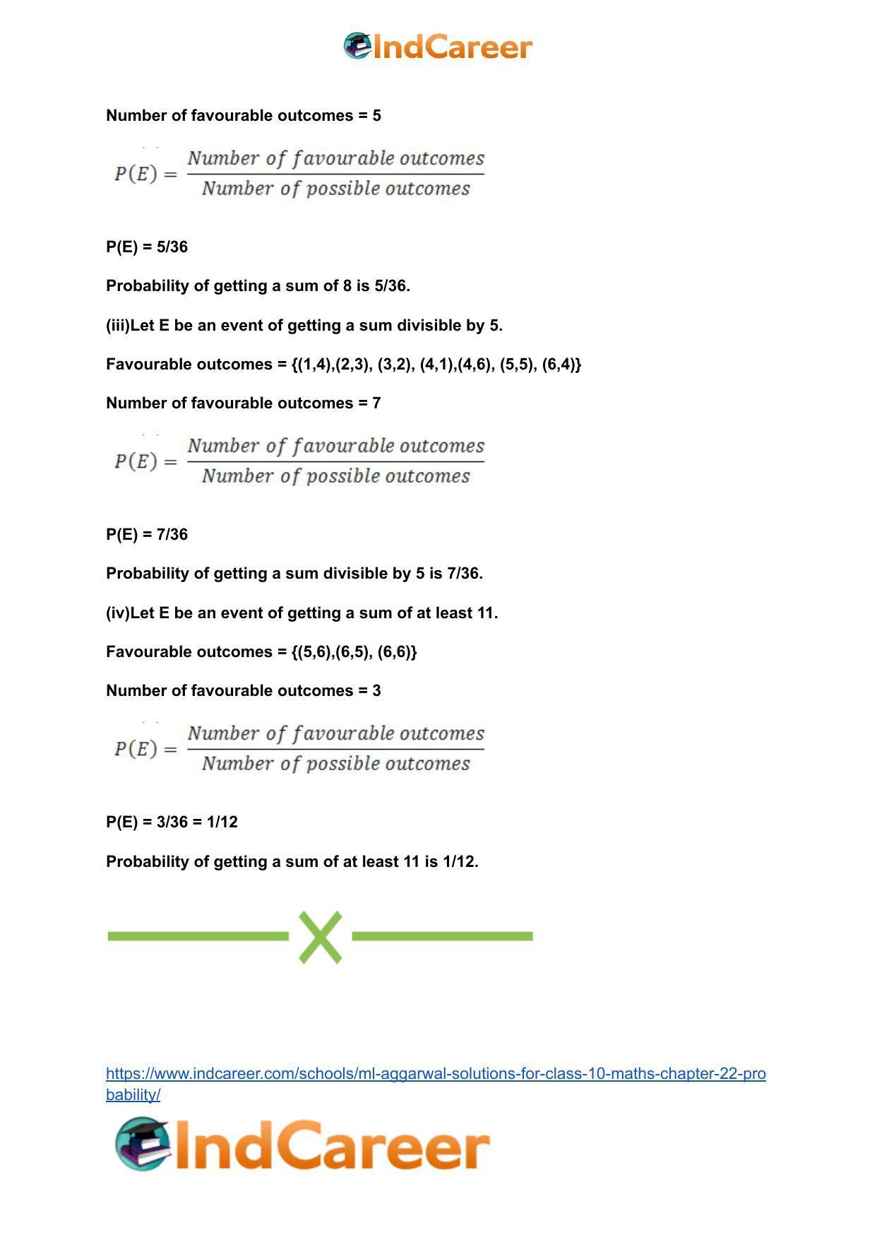 ML Aggarwal Solutions for Class 10 Maths Chapter 22- Probability - Page 53