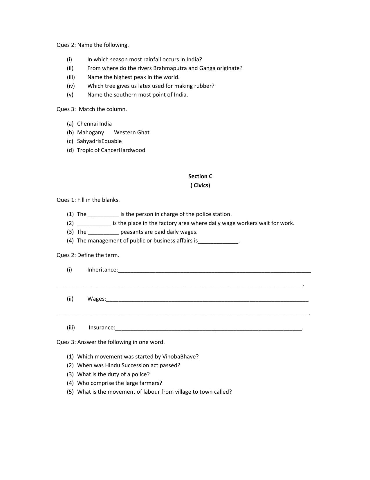 CBSE Worksheets for Class 6 Social Science Assignment 15 - Page 3