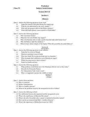 CBSE Worksheets for Class 6 Social Science Assignment 15