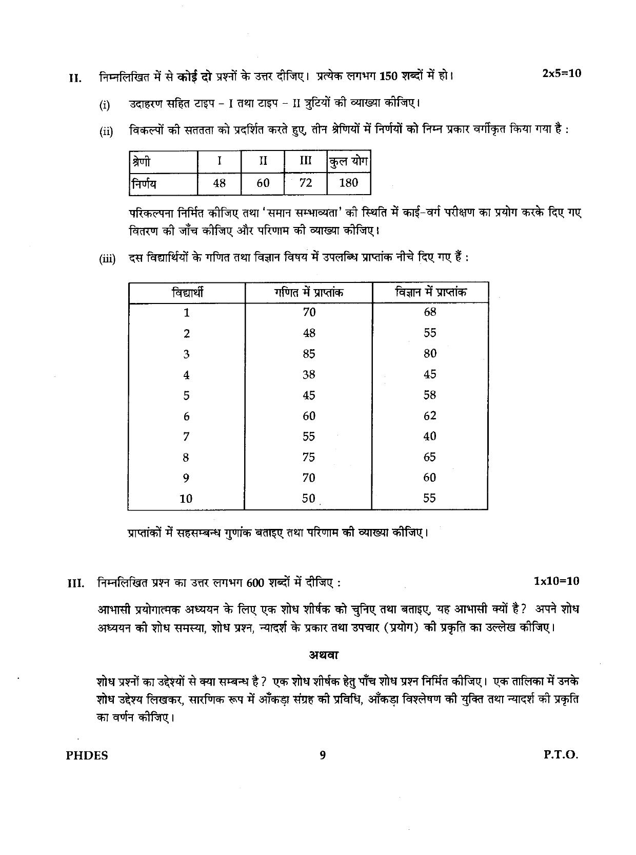 IGNOU PhD Entrance Test Ph.D./M.Phil (Education) 2019 Question Paper - Page 9