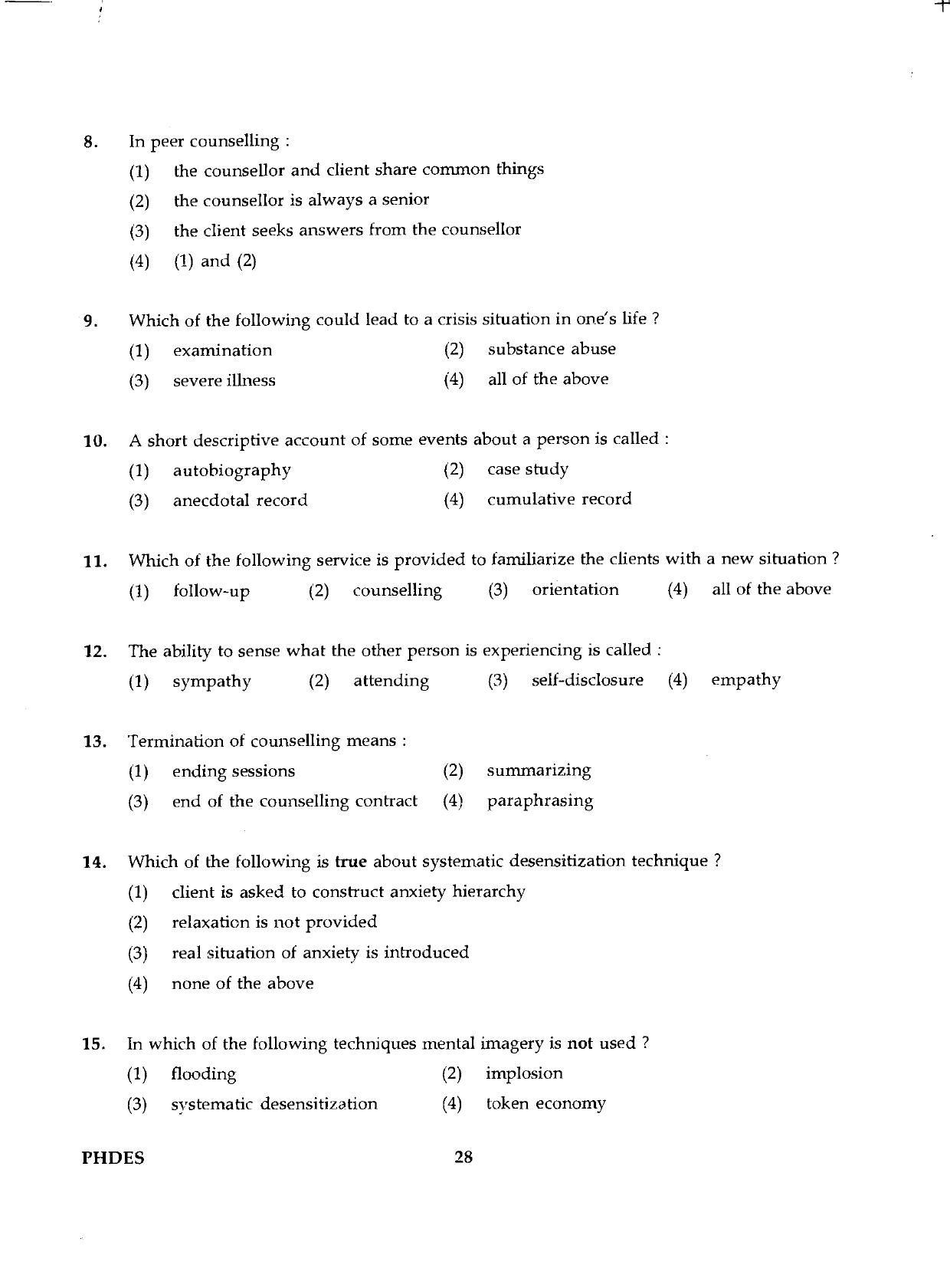 IGNOU PhD Entrance Test Ph.D./M.Phil (Education) 2019 Question Paper - Page 28
